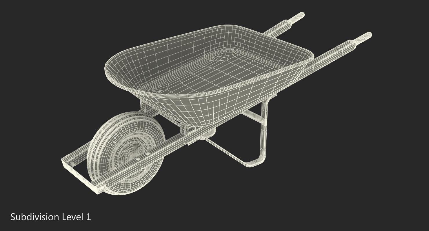 3D Wheelbarrow Yellow model