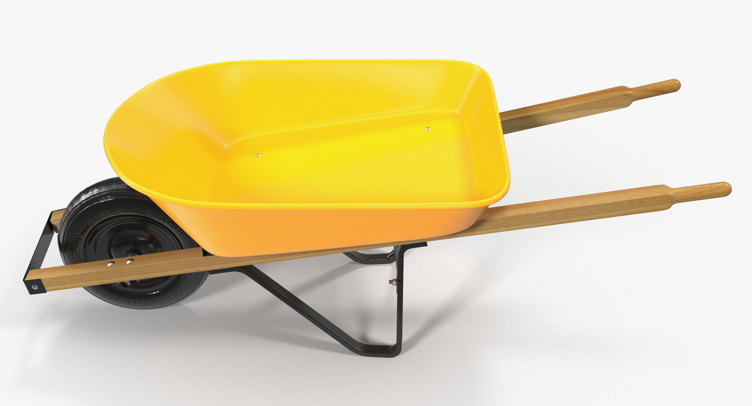 3D Wheelbarrow Yellow model