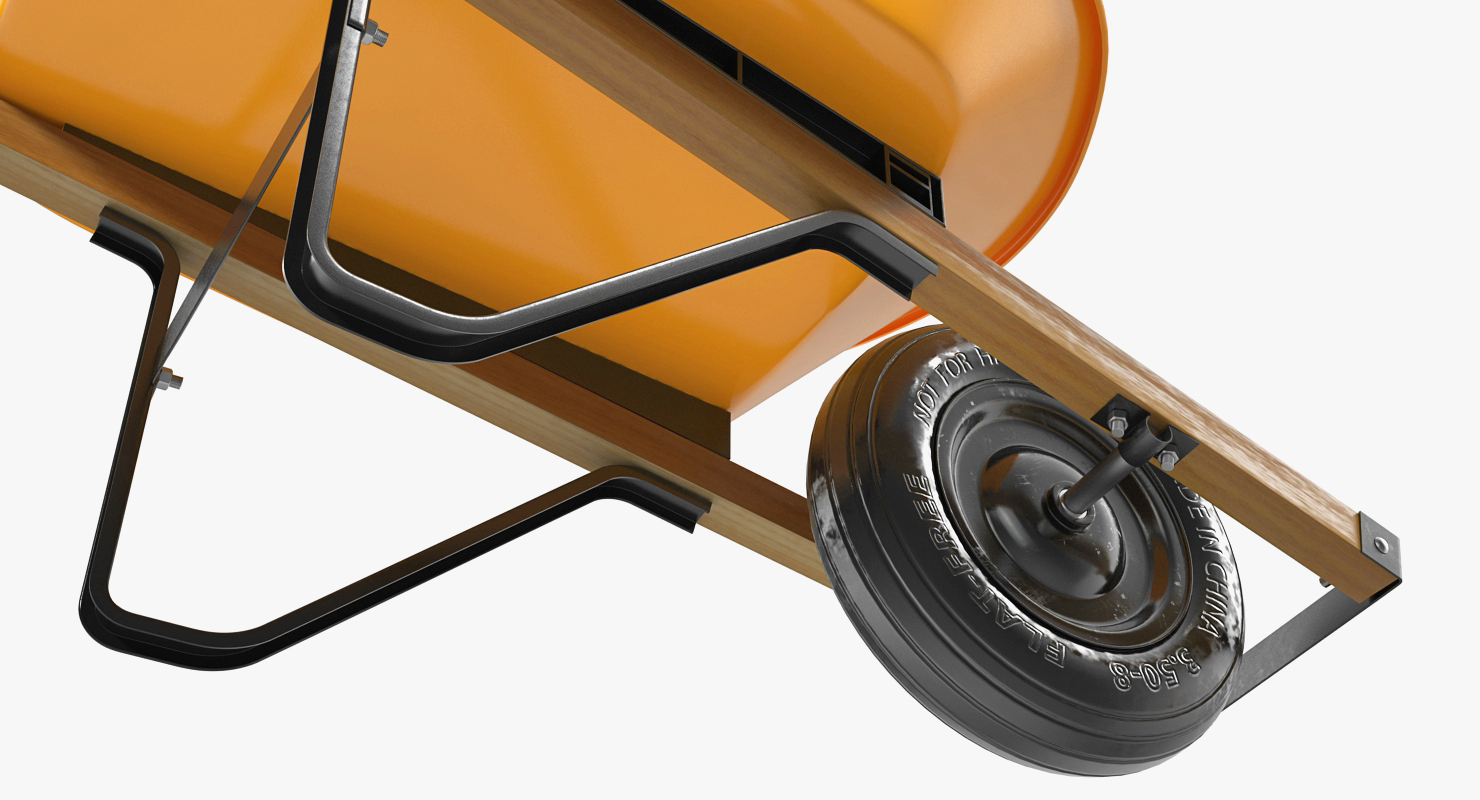 3D Wheelbarrow Yellow model