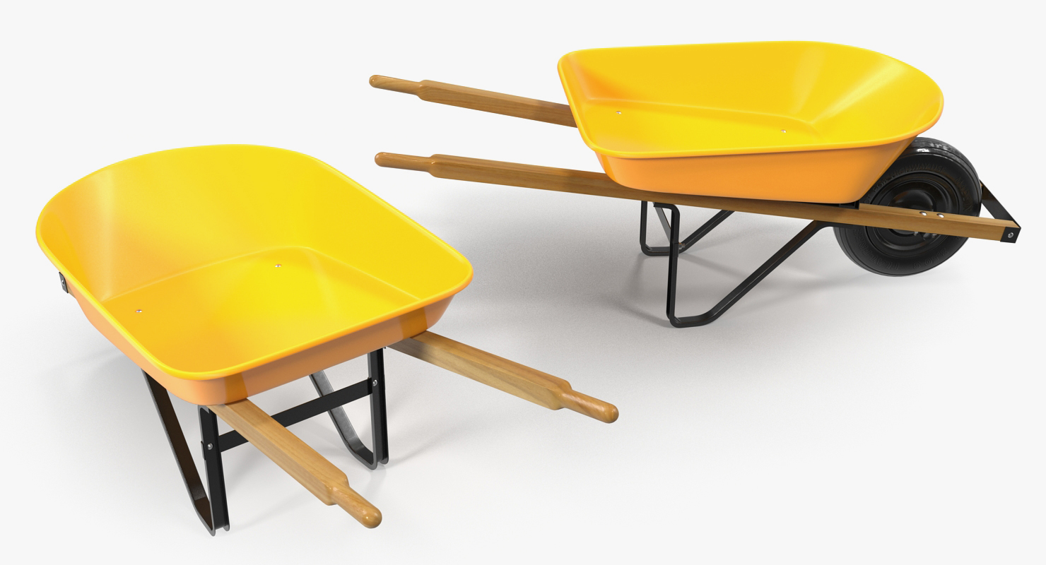 3D Wheelbarrow Yellow model