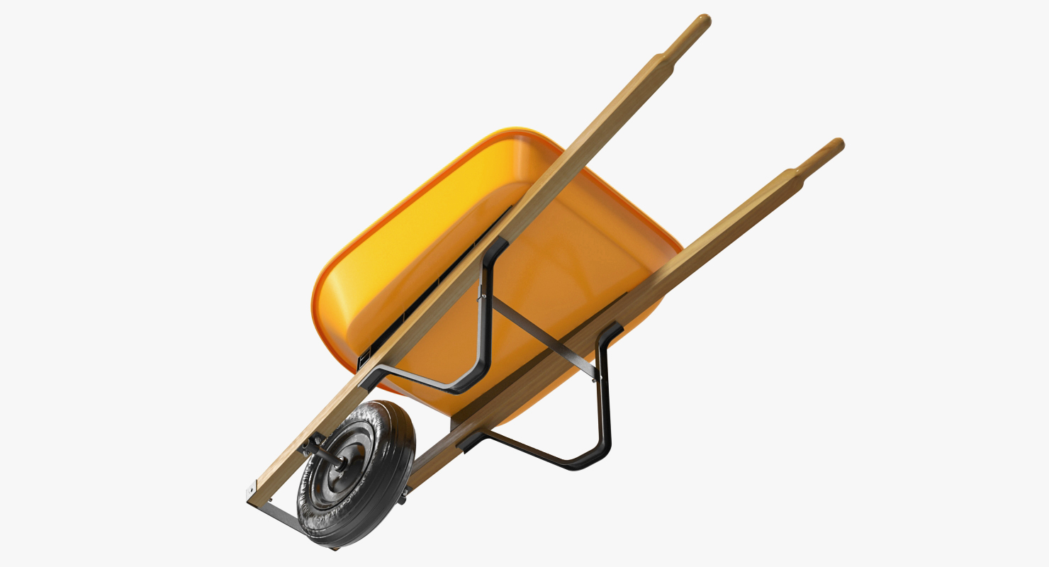 3D Wheelbarrow Yellow model