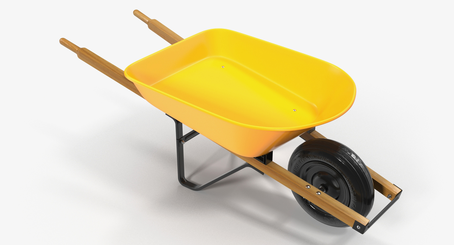 3D Wheelbarrow Yellow model