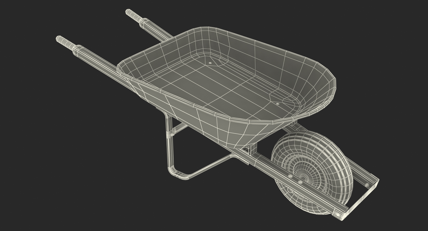 3D Wheelbarrow Yellow model