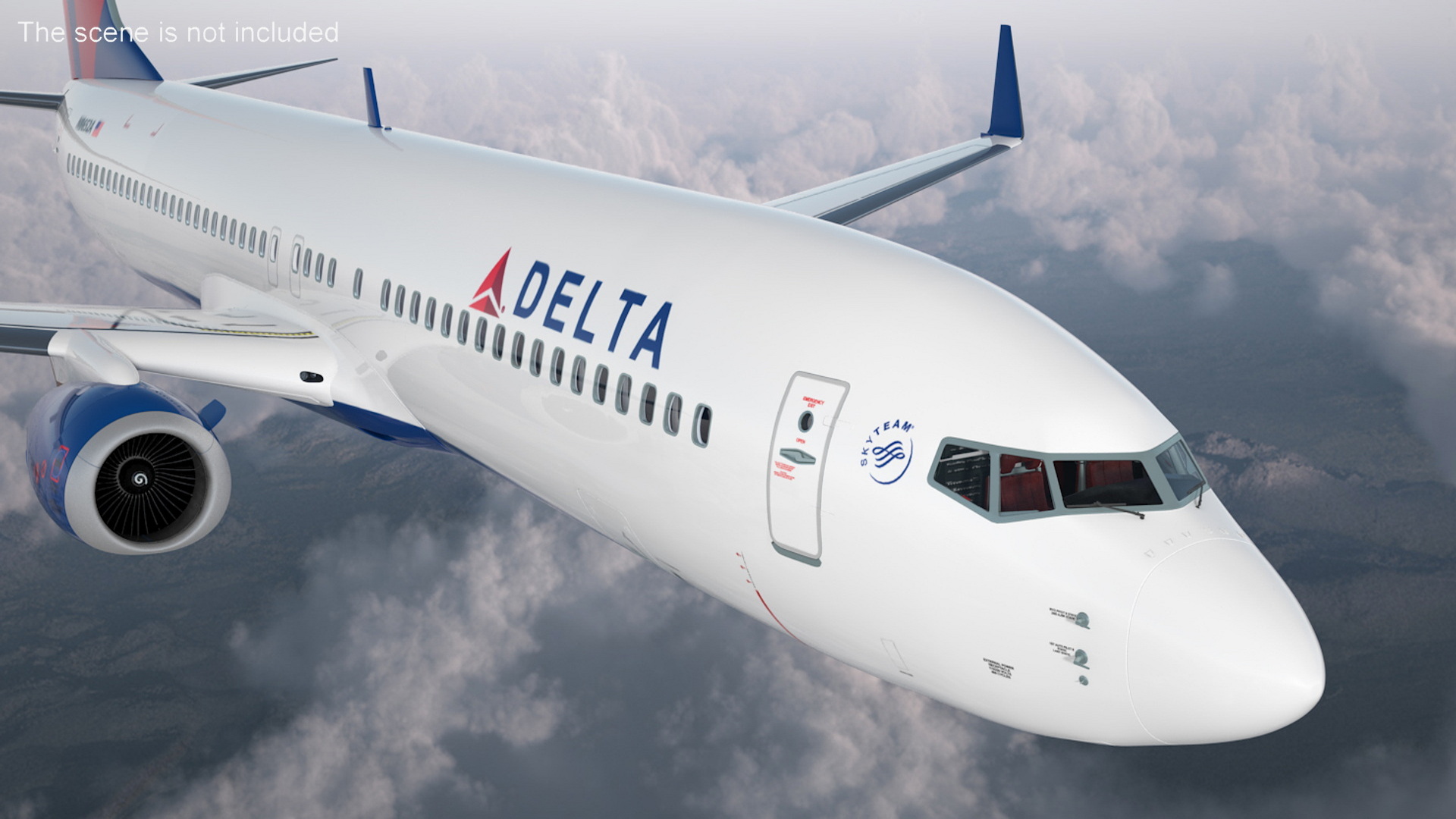 3D Delta Air Lines Boeing 737-900 with Interior Rigged