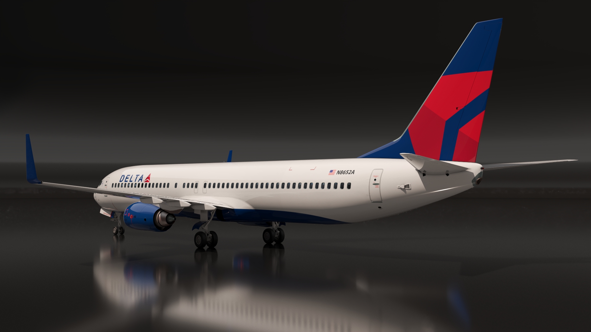 3D Delta Air Lines Boeing 737-900 with Interior Rigged