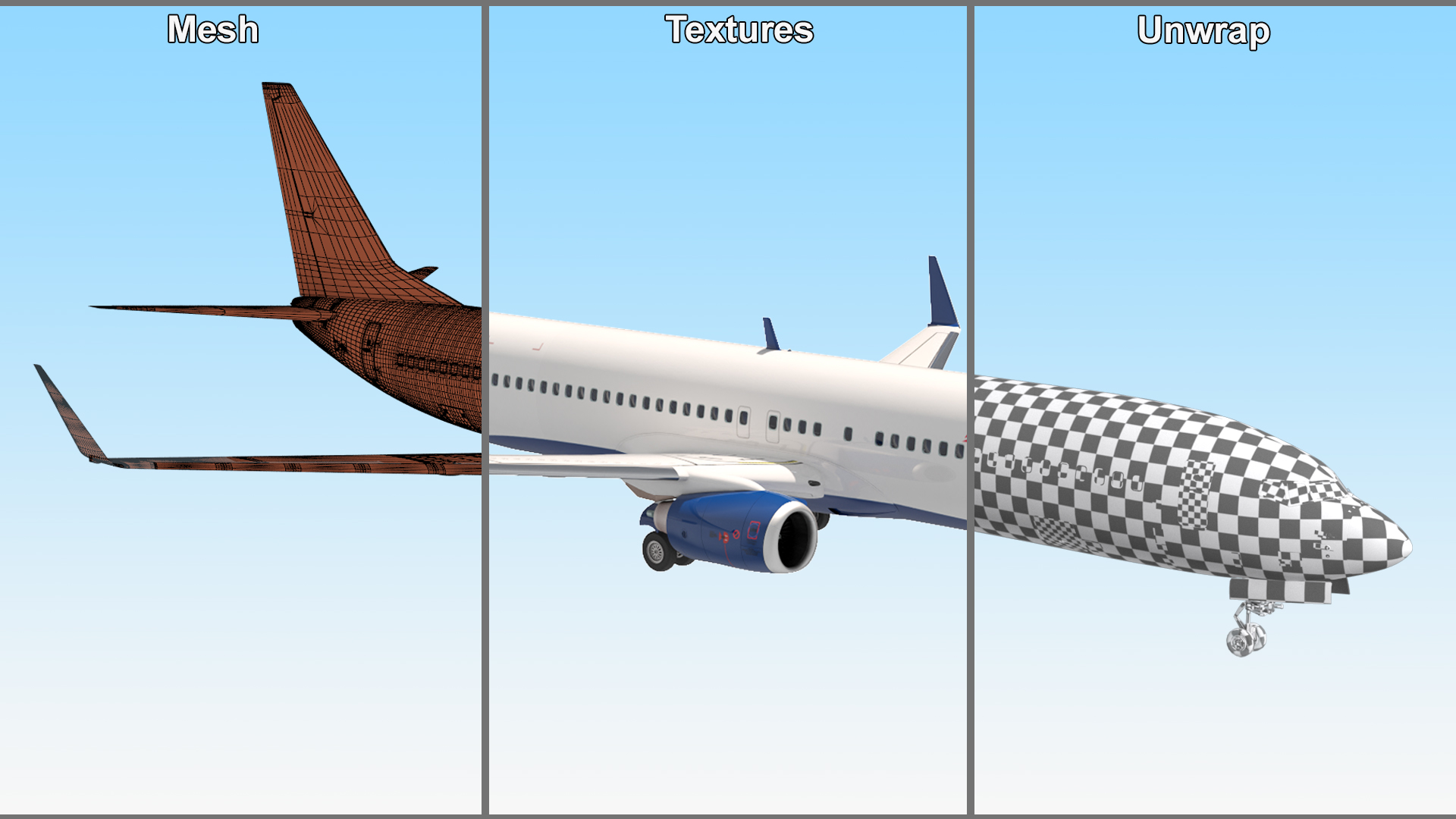 3D Delta Air Lines Boeing 737-900 with Interior Rigged