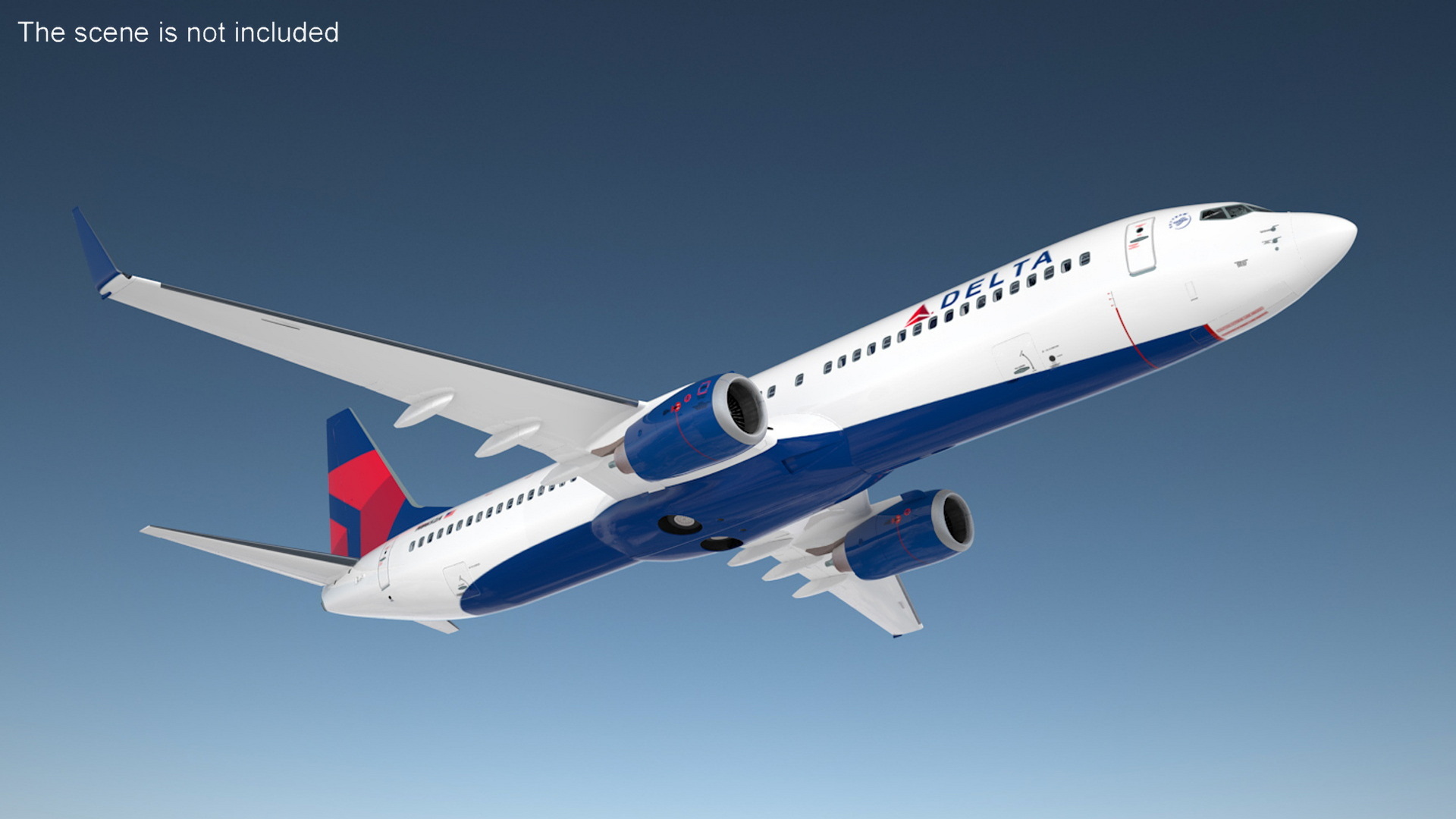 3D Delta Air Lines Boeing 737-900 with Interior Rigged