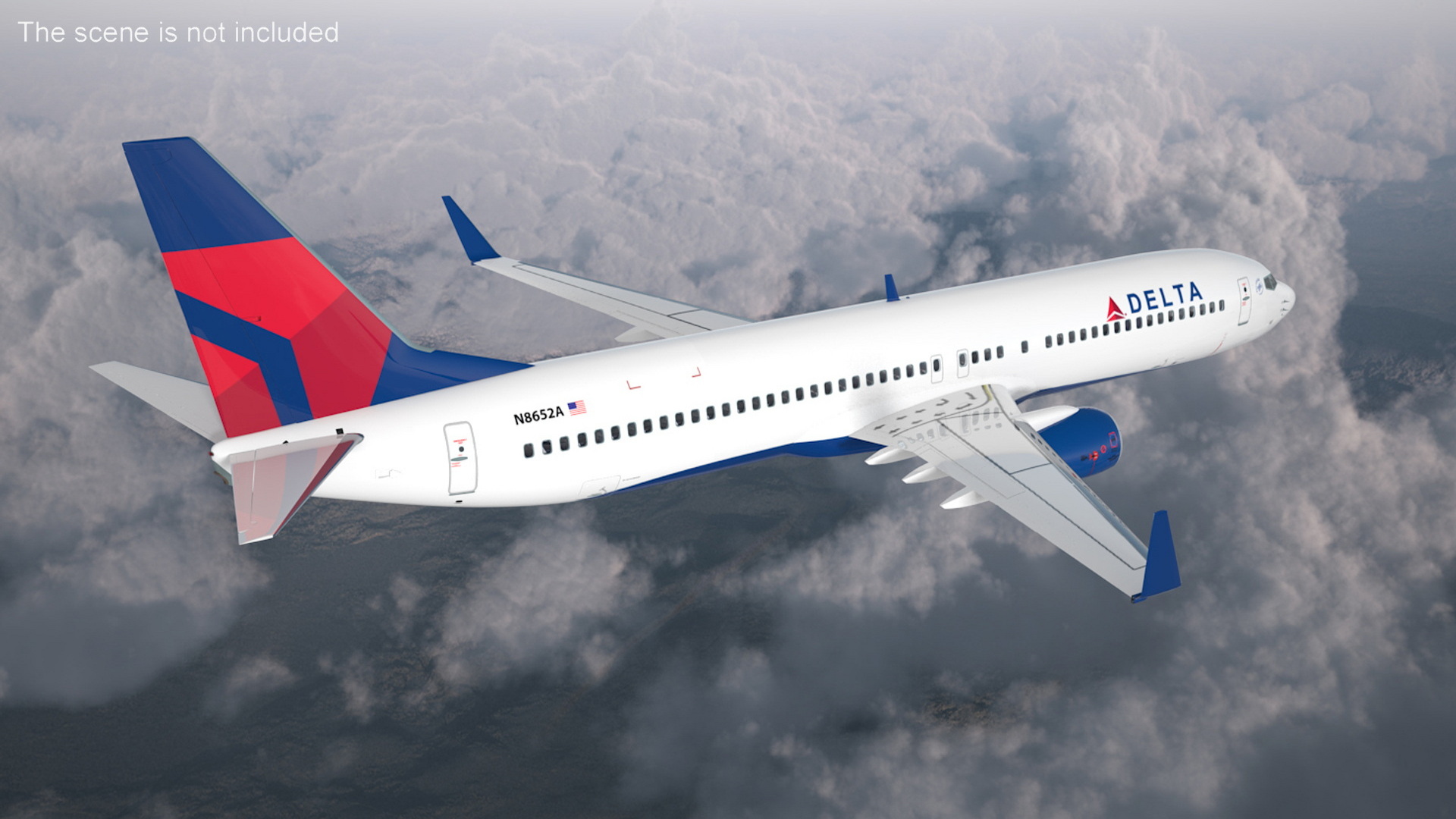 3D Delta Air Lines Boeing 737-900 with Interior Rigged