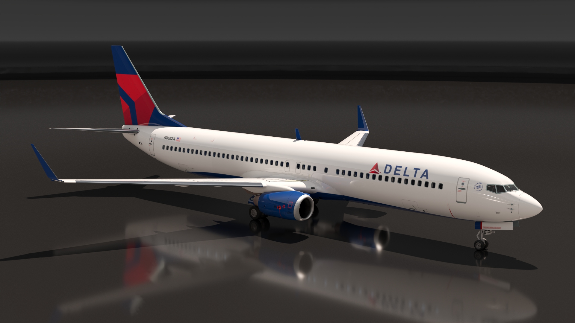 3D Delta Air Lines Boeing 737-900 with Interior Rigged