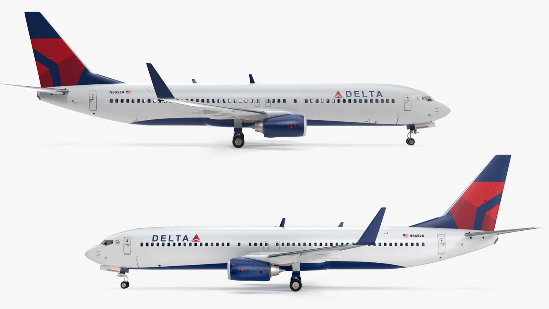 3D Delta Air Lines Boeing 737-900 with Interior Rigged