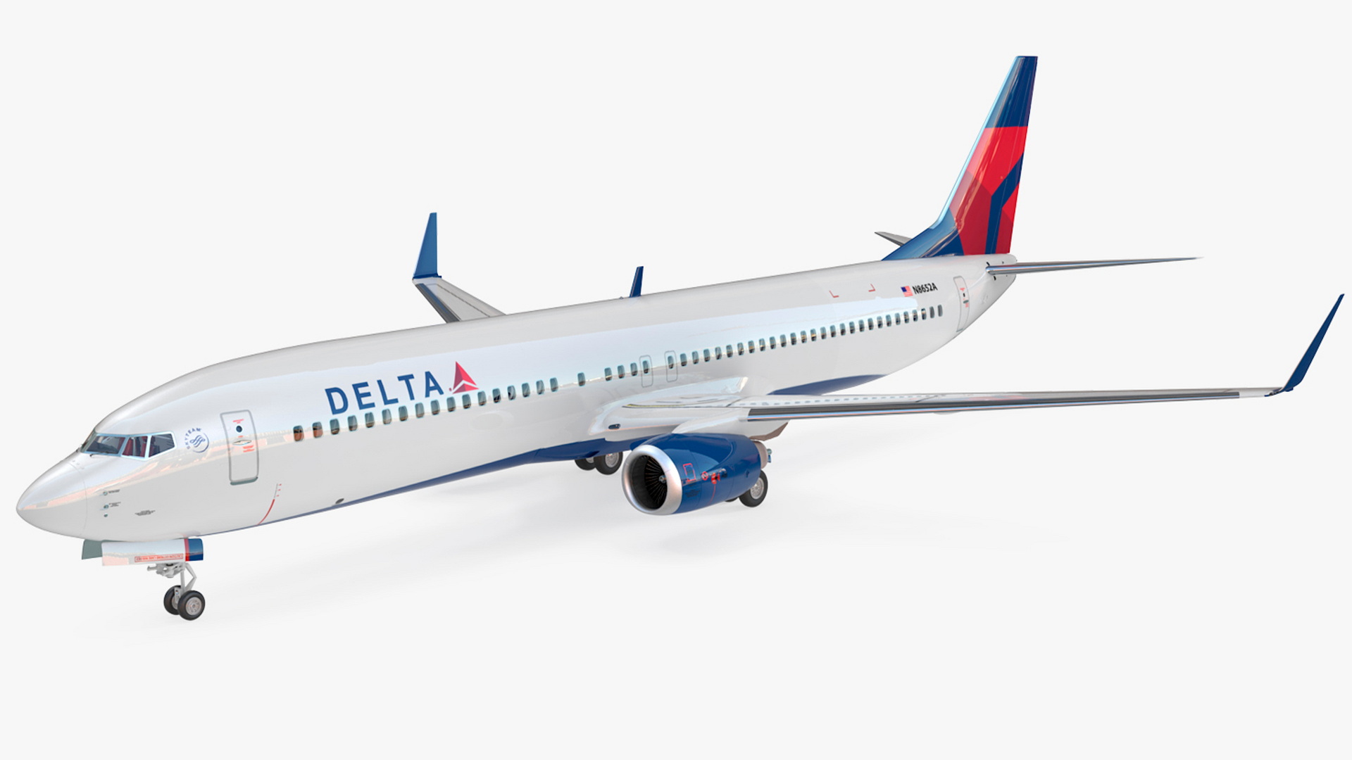 3D Delta Air Lines Boeing 737-900 with Interior Rigged