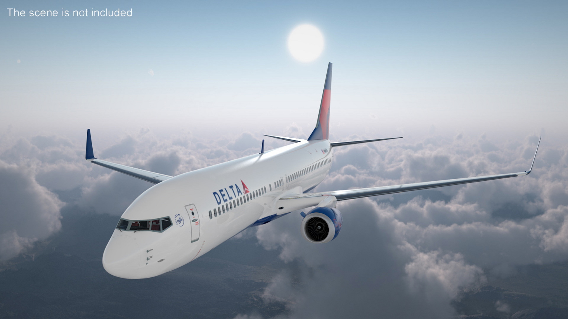 3D Delta Air Lines Boeing 737-900 with Interior Rigged