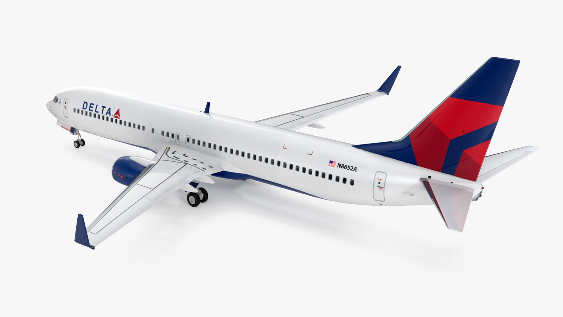 3D Delta Air Lines Boeing 737-900 with Interior Rigged