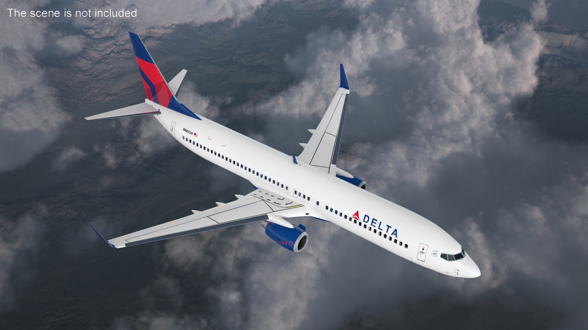 3D Delta Air Lines Boeing 737-900 with Interior Rigged