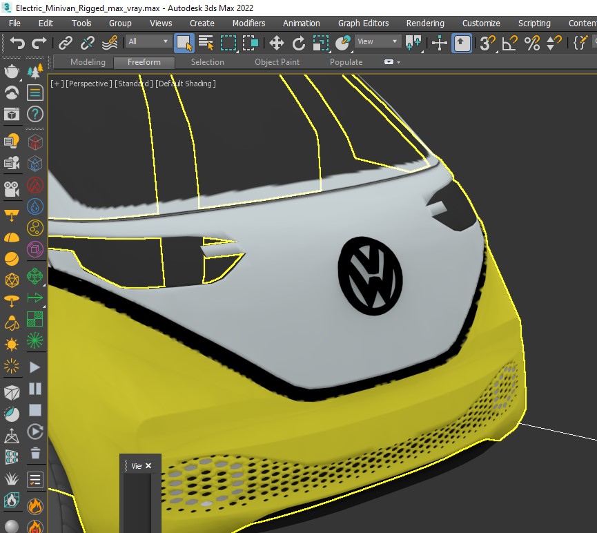 Electric Minivan Rigged for Cinema 4D 3D