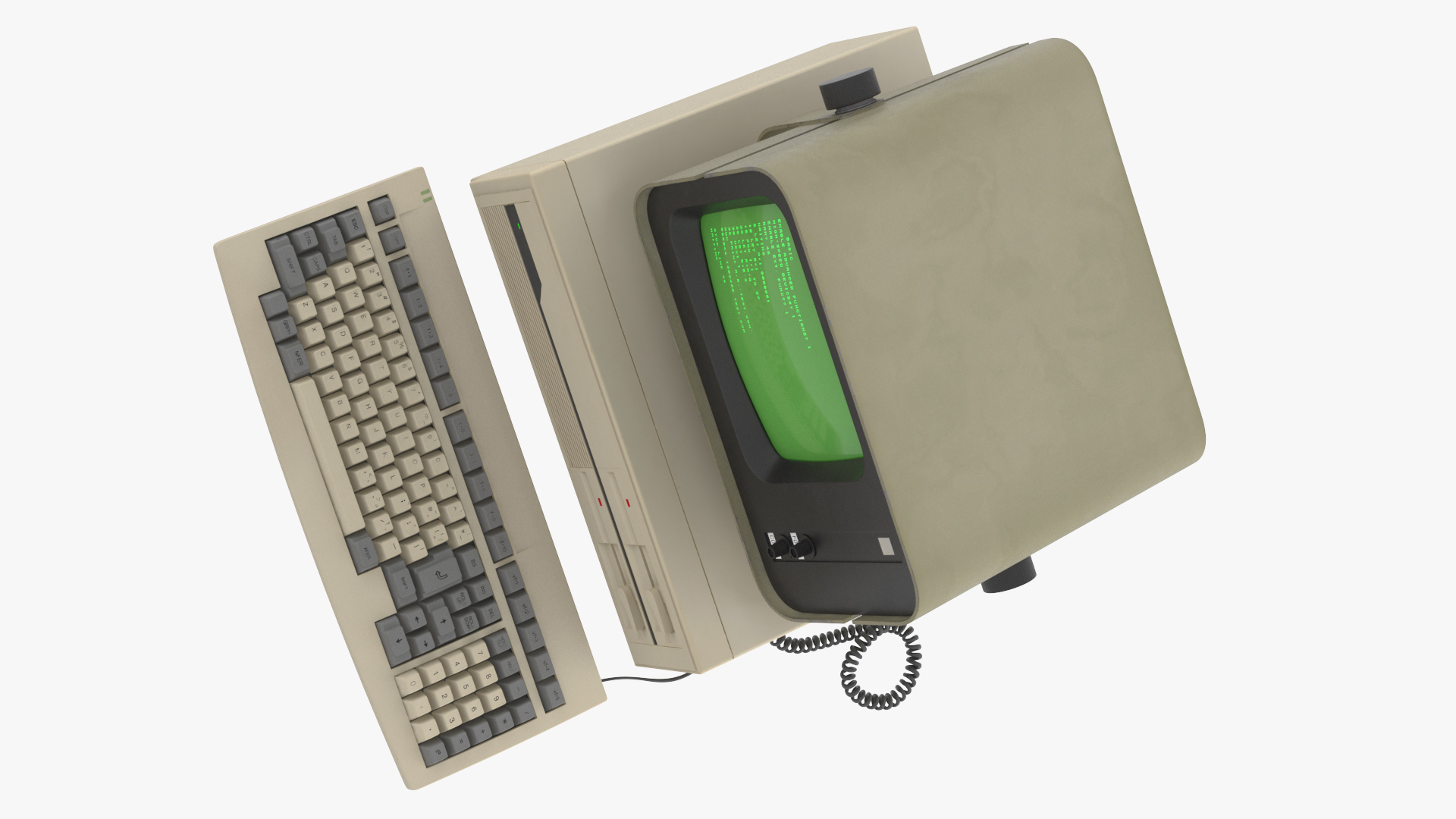 3D model Personal Computer with Retro CRT Monitor