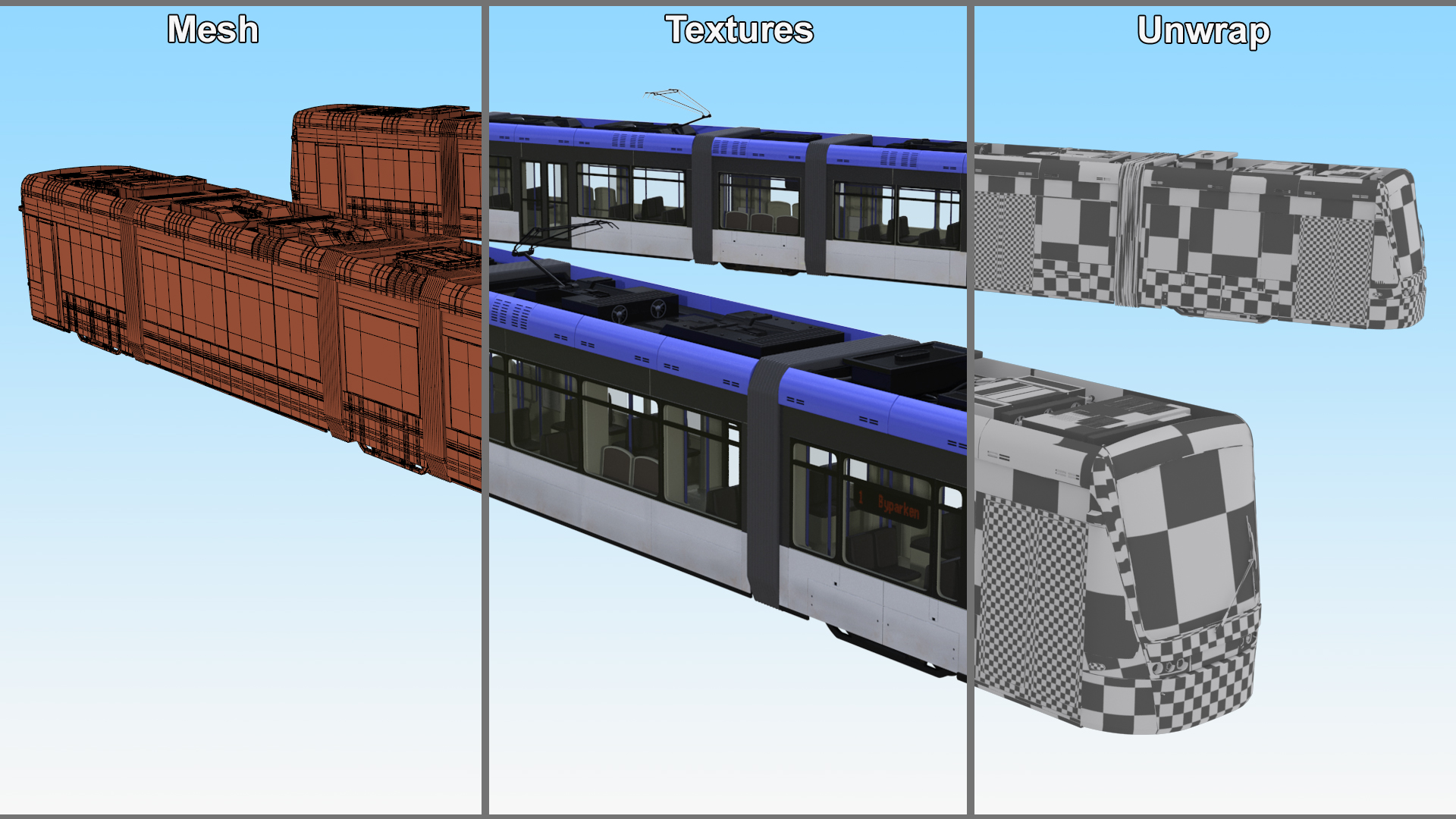 Express Tram Blue 3D