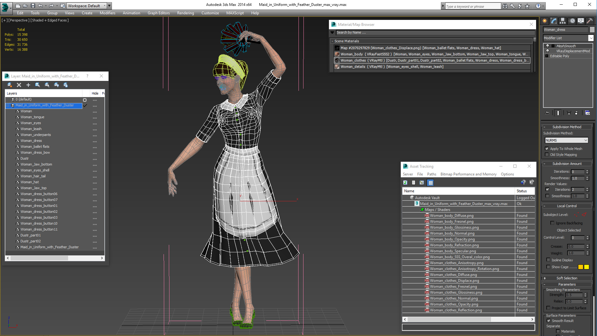 3D model Maid in Uniform with Feather Duster