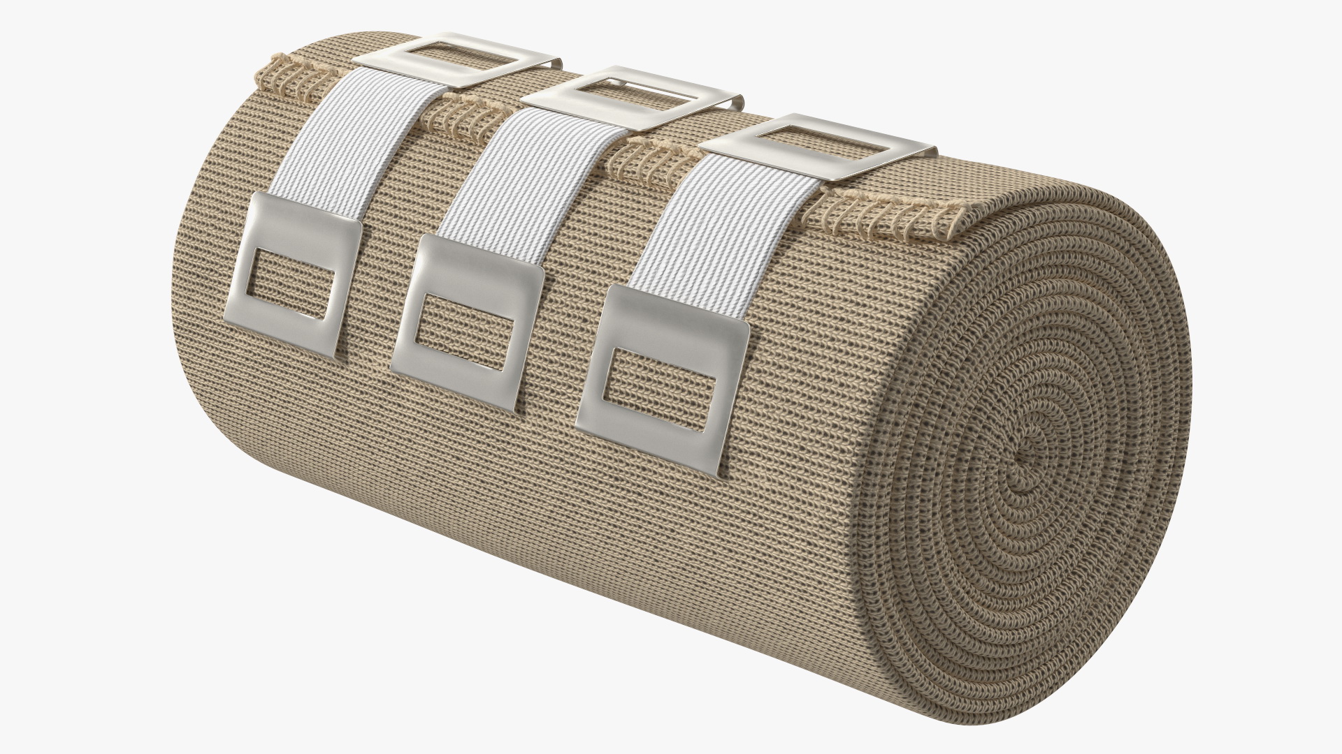 3D model Rolled Elastic Bandage Beige with Clamps