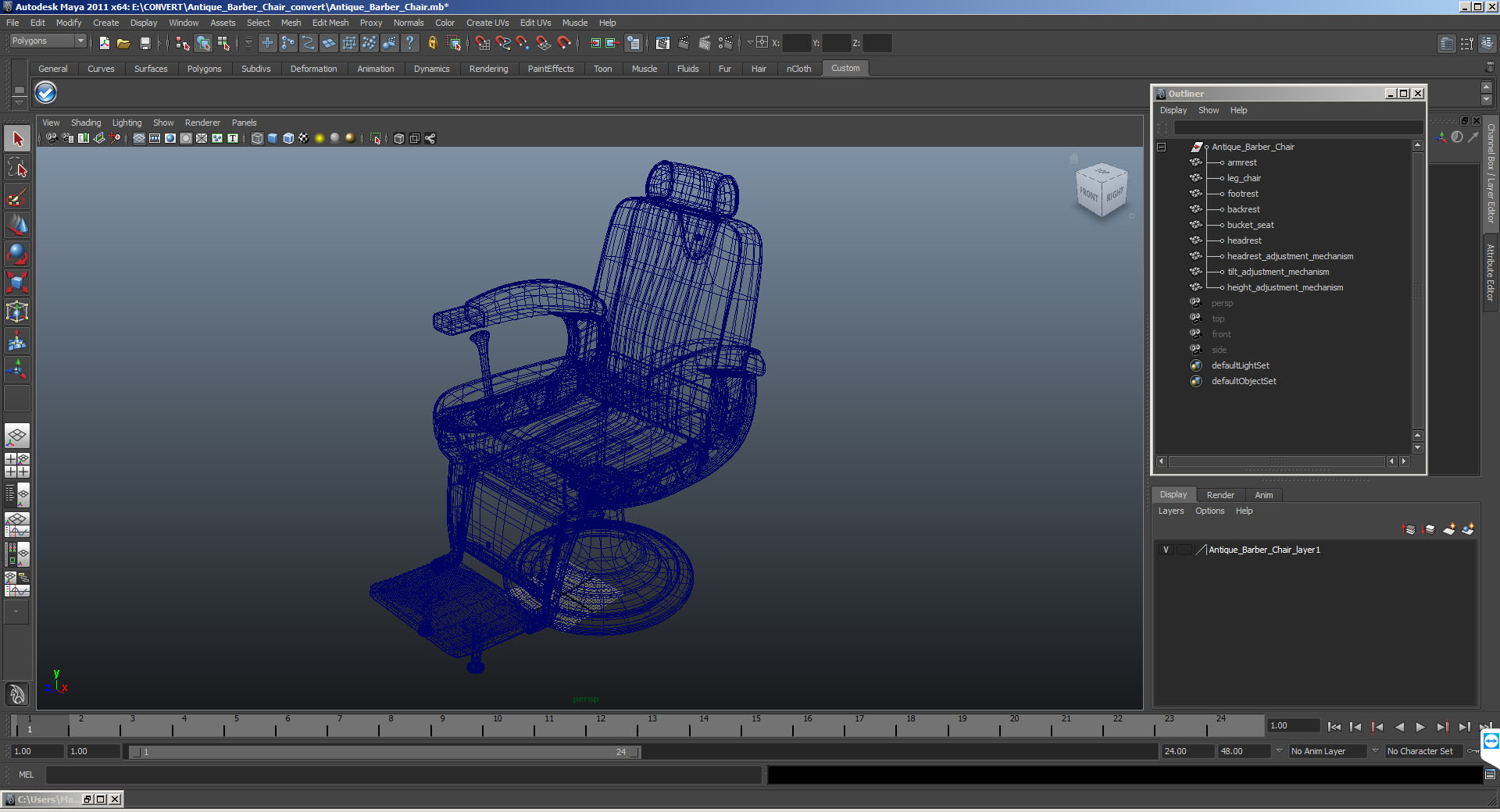 3D model Vintage Barber Chair