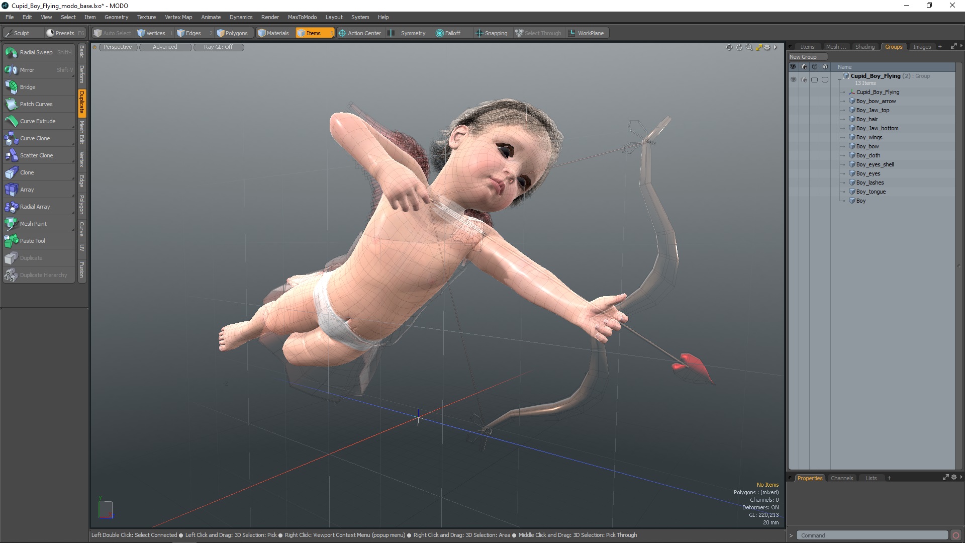 3D Cupid Boy Flying