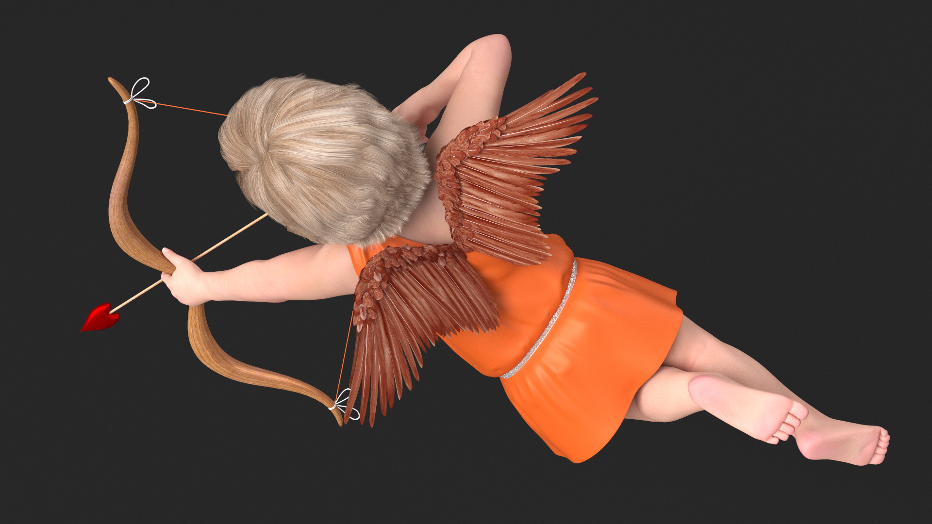 3D Cupid Boy Flying