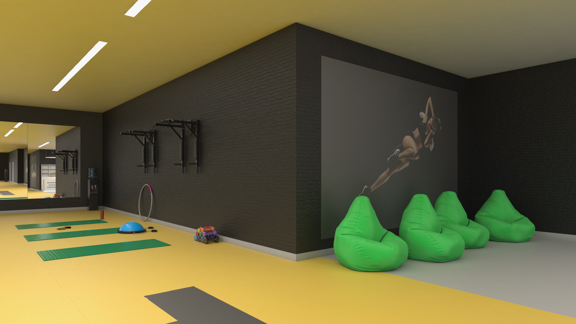 3D High-tech Gym model