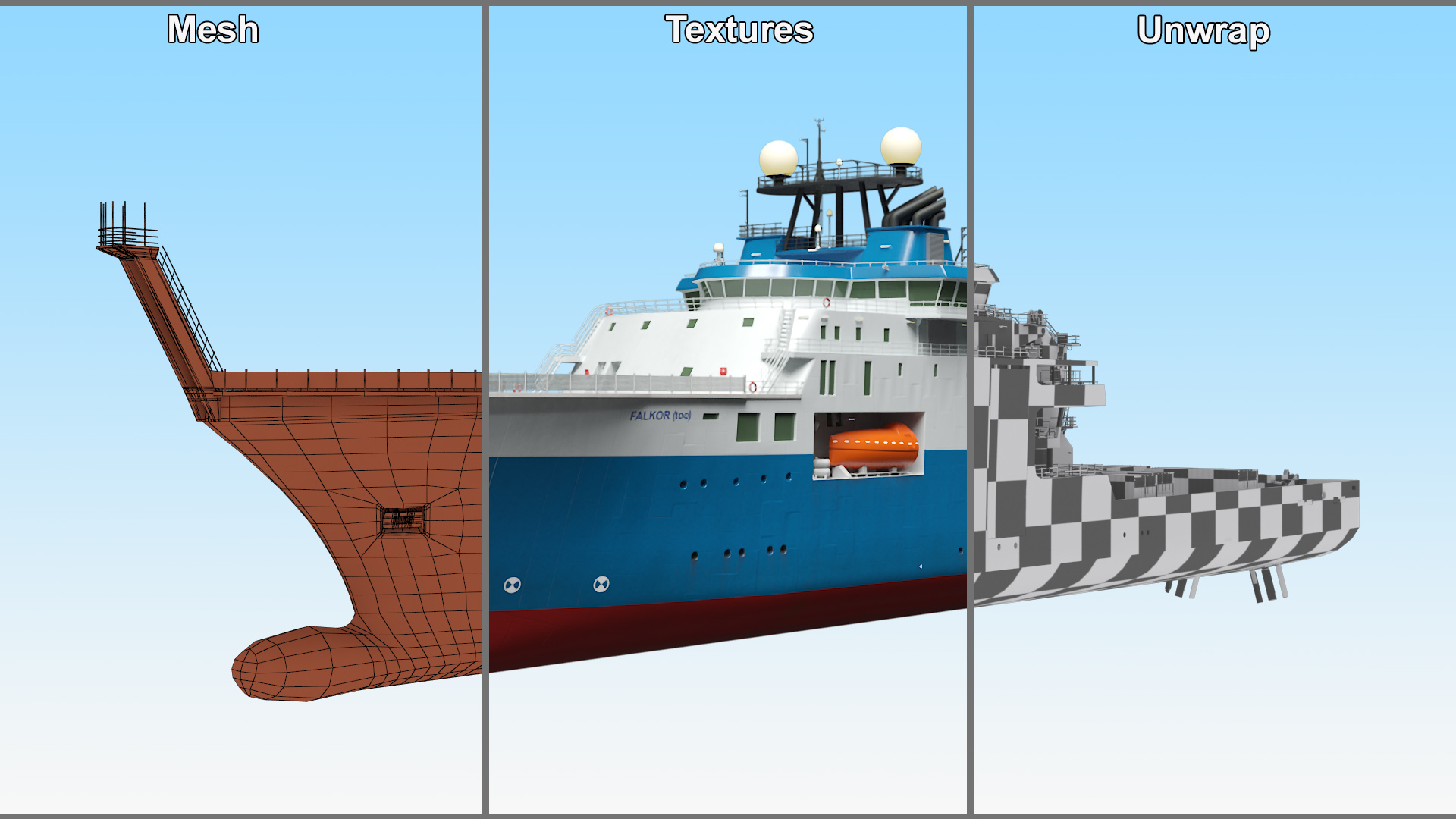 3D model Falkor Too Construction Vessel