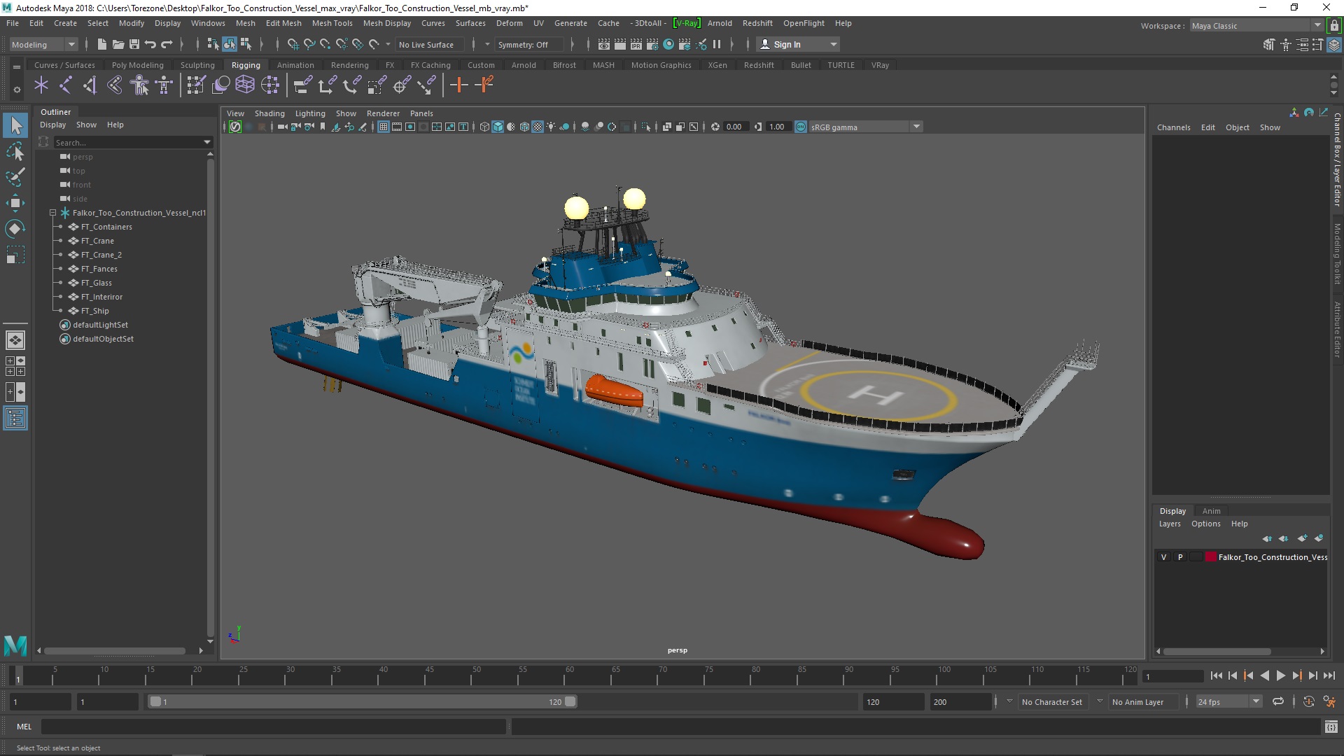 3D model Falkor Too Construction Vessel