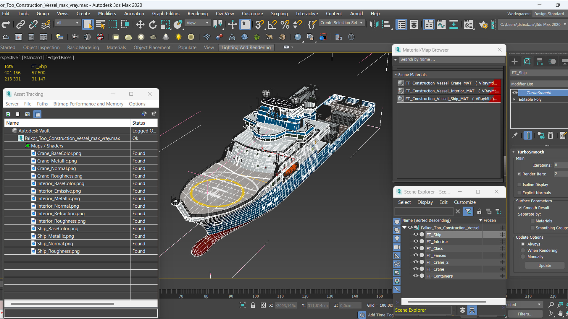 3D model Falkor Too Construction Vessel