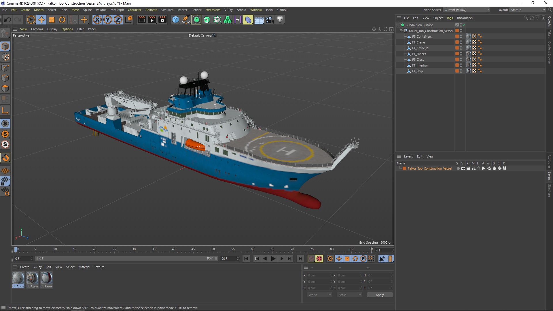 3D model Falkor Too Construction Vessel