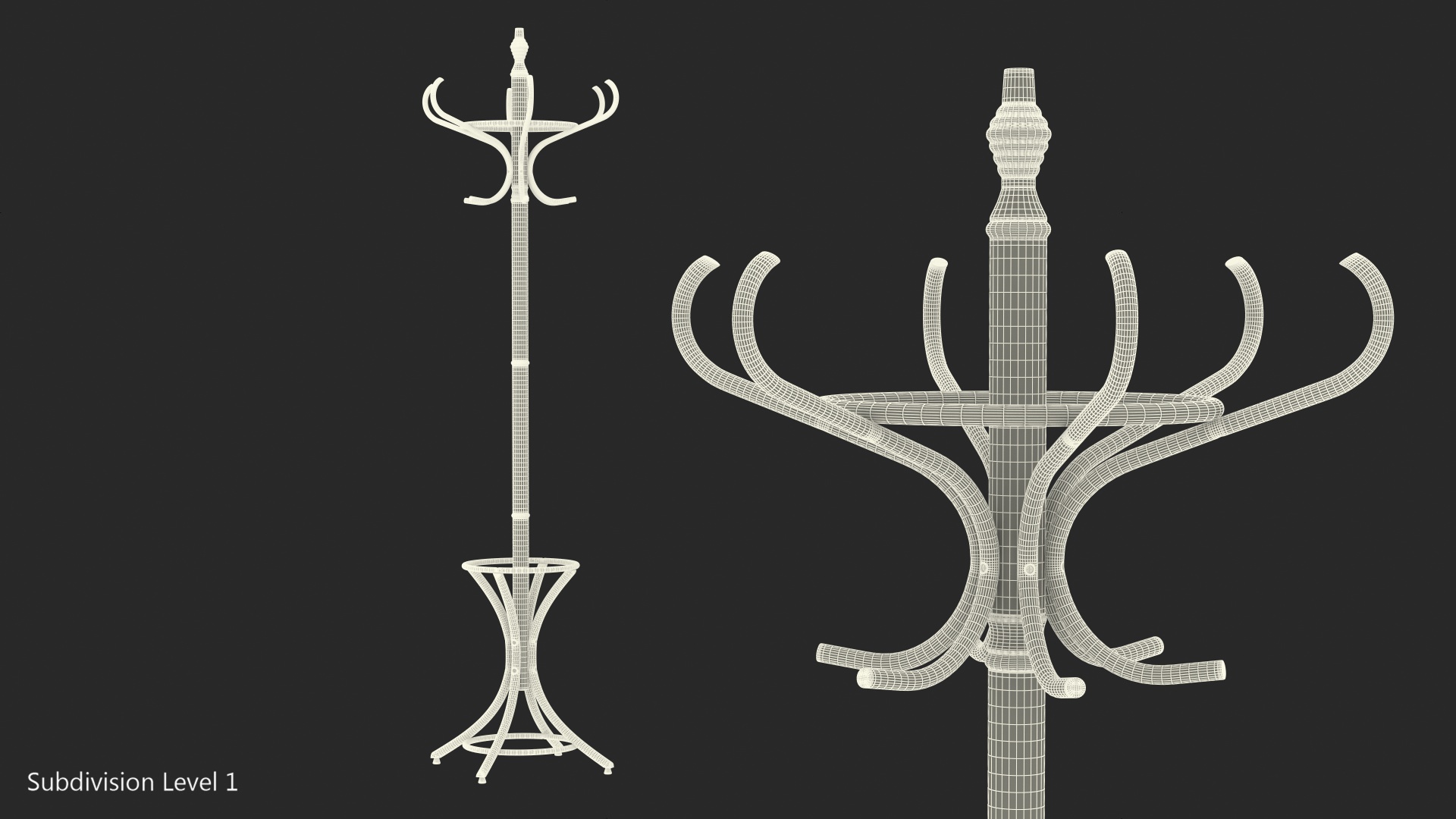 3D Black Coat Stand