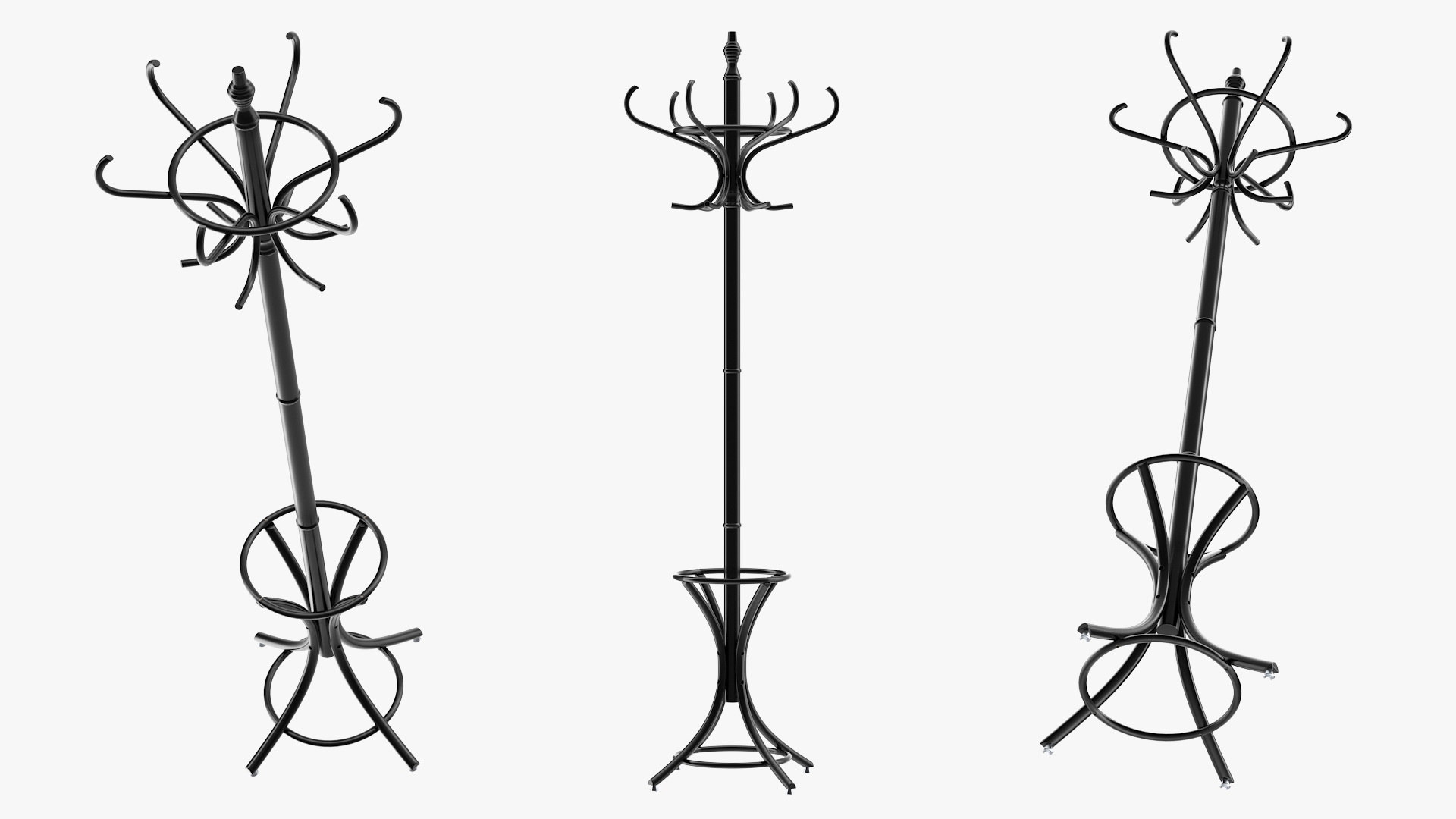 3D Black Coat Stand