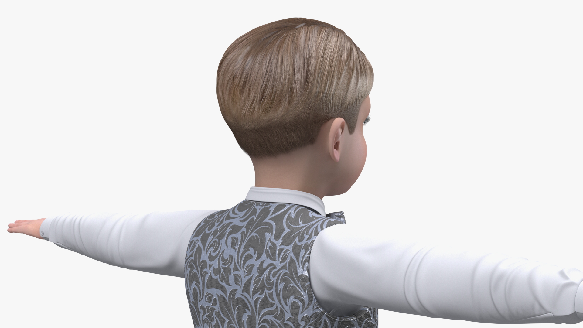 3D Child Boy Party Style T-Pose model