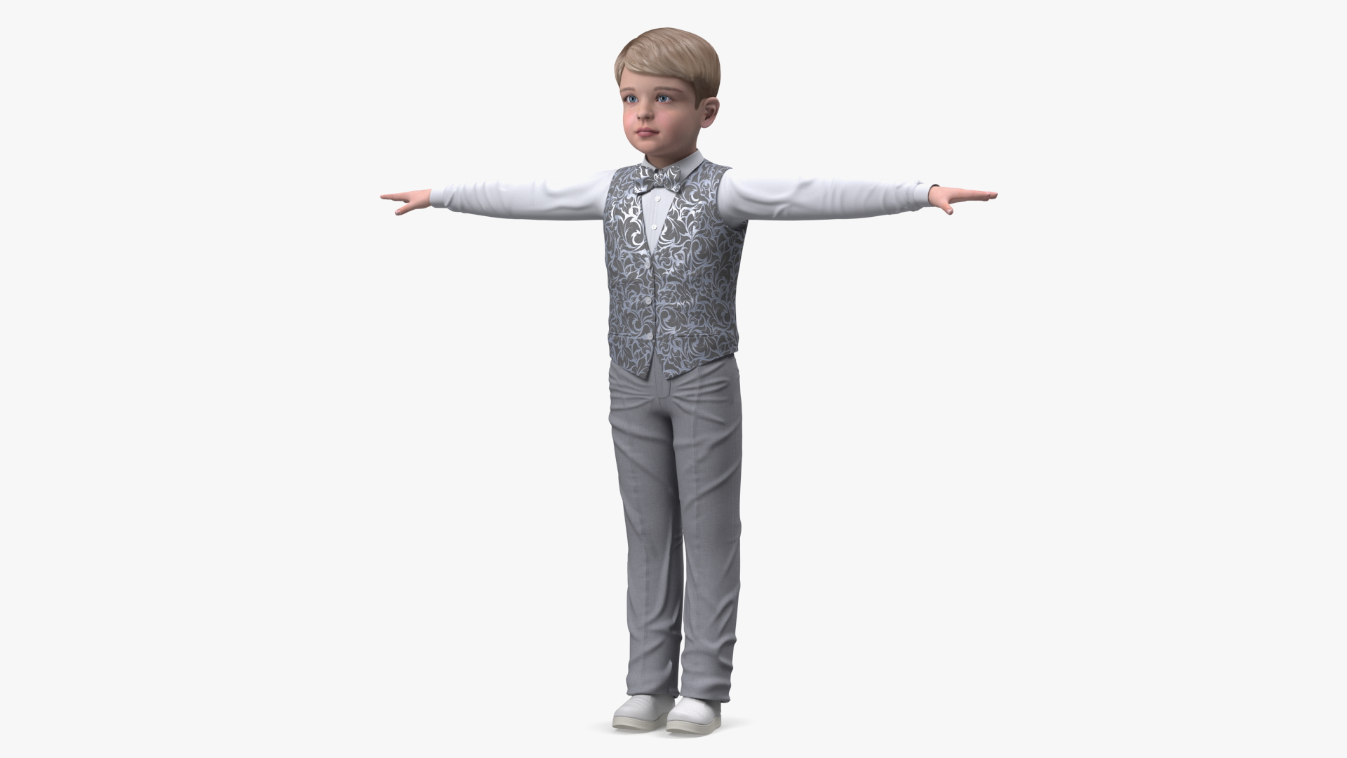 3D Child Boy Party Style T-Pose model