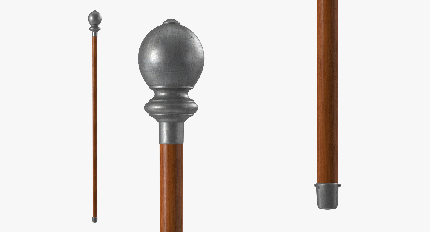 Walking Stick Steel Head 3D model