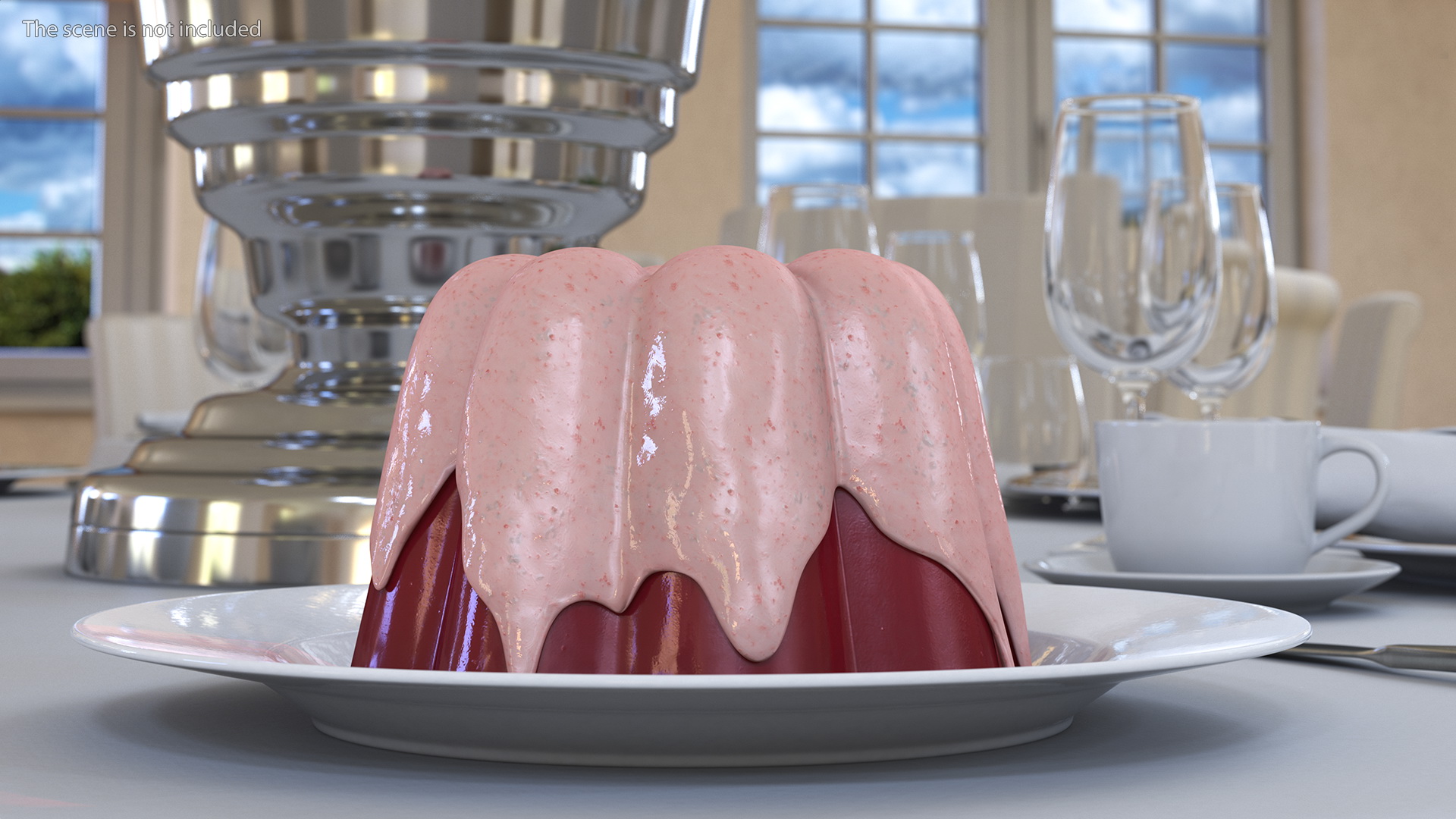 3D Jelly Pudding Fruit with Strawberry Cream