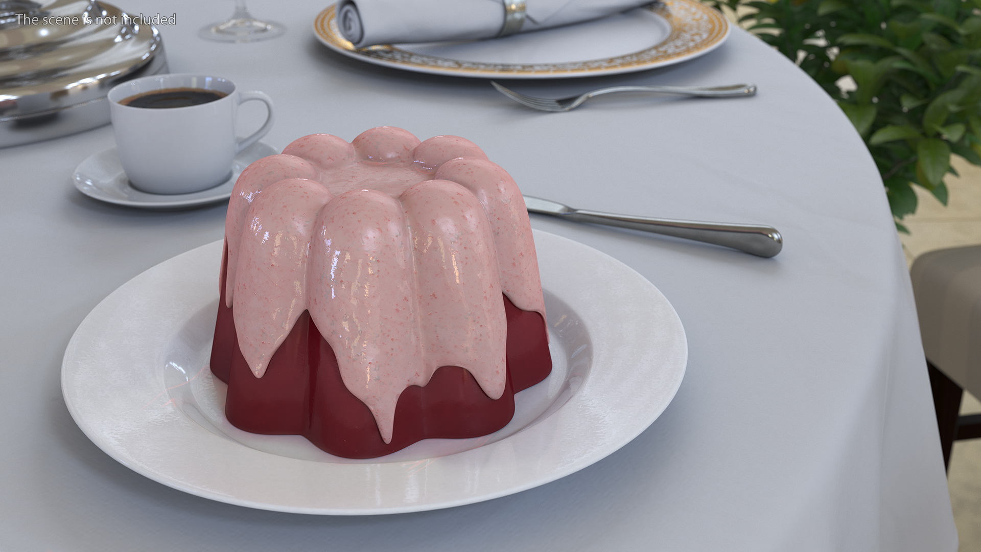 3D Jelly Pudding Fruit with Strawberry Cream