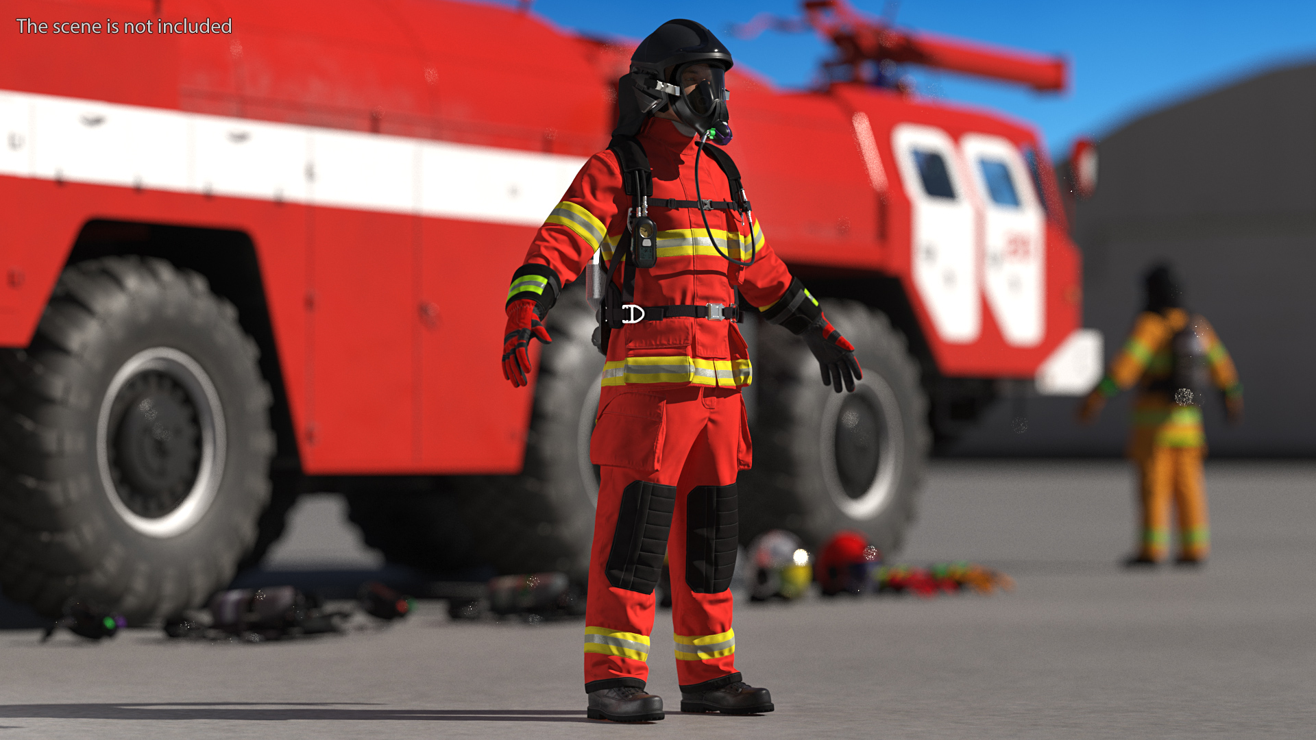 3D Firefighter Rescuer Rigged