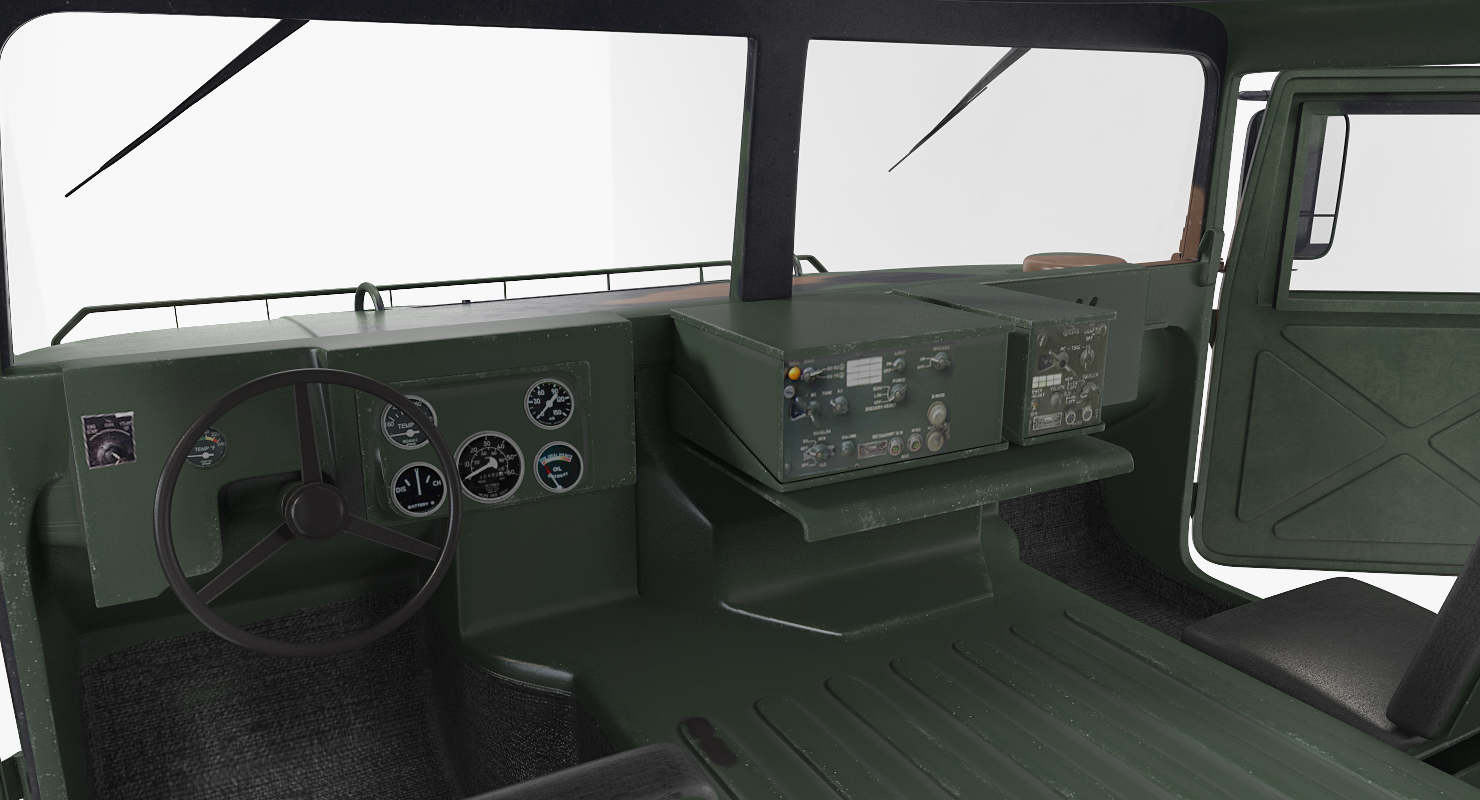 3D HMMWV TOW Missile Carrier M966 Camo Simple Interior