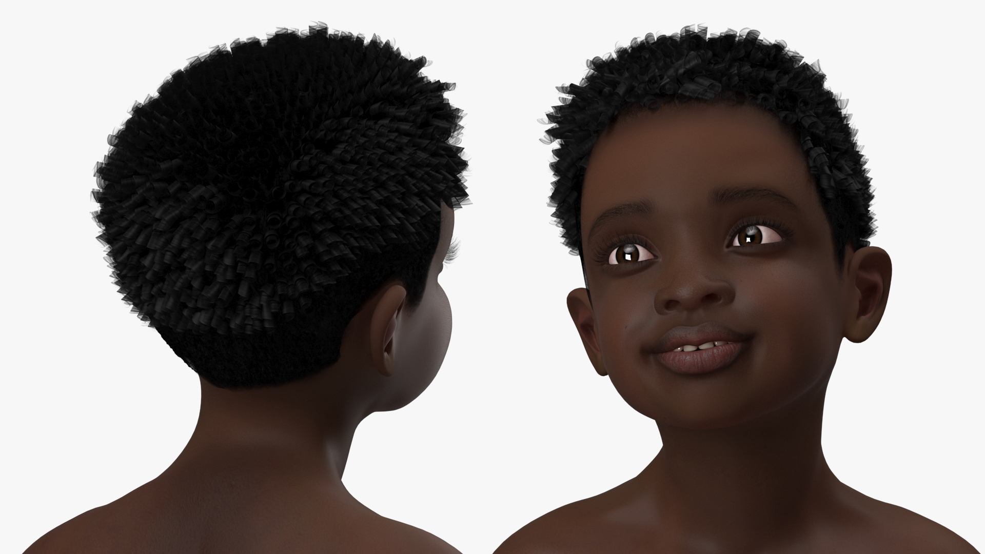 Black Child Boy With Ball Beach Style 3D