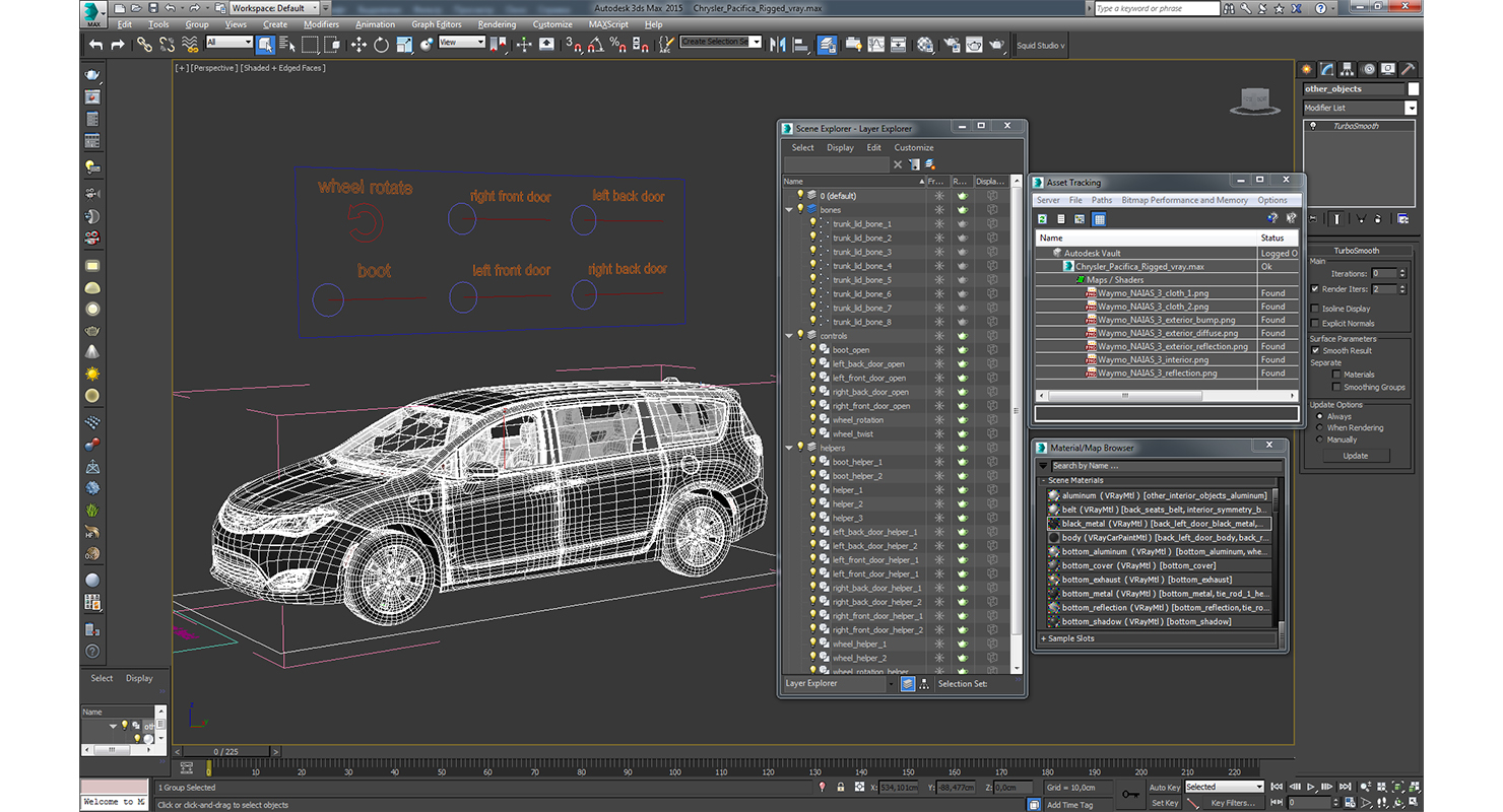 Chrysler Pacifica Rigged 3D model