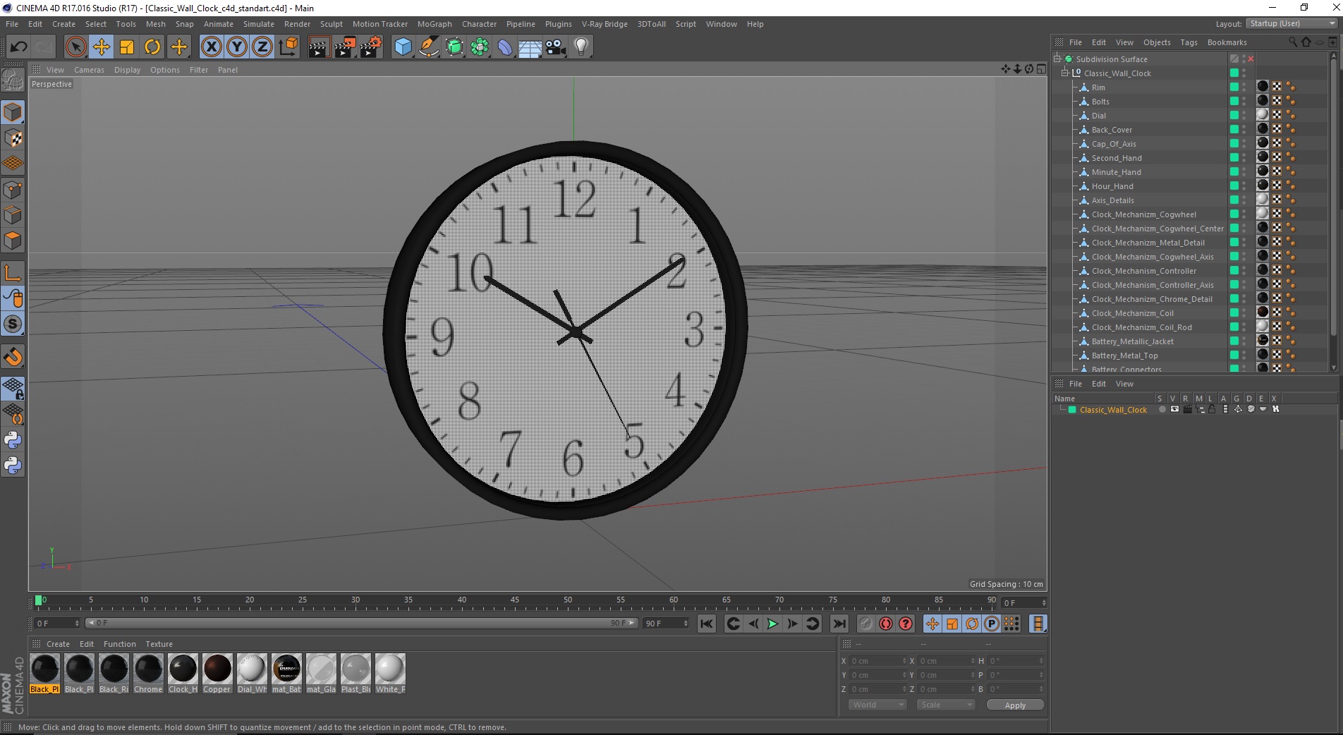 3D Classic Wall Clock model