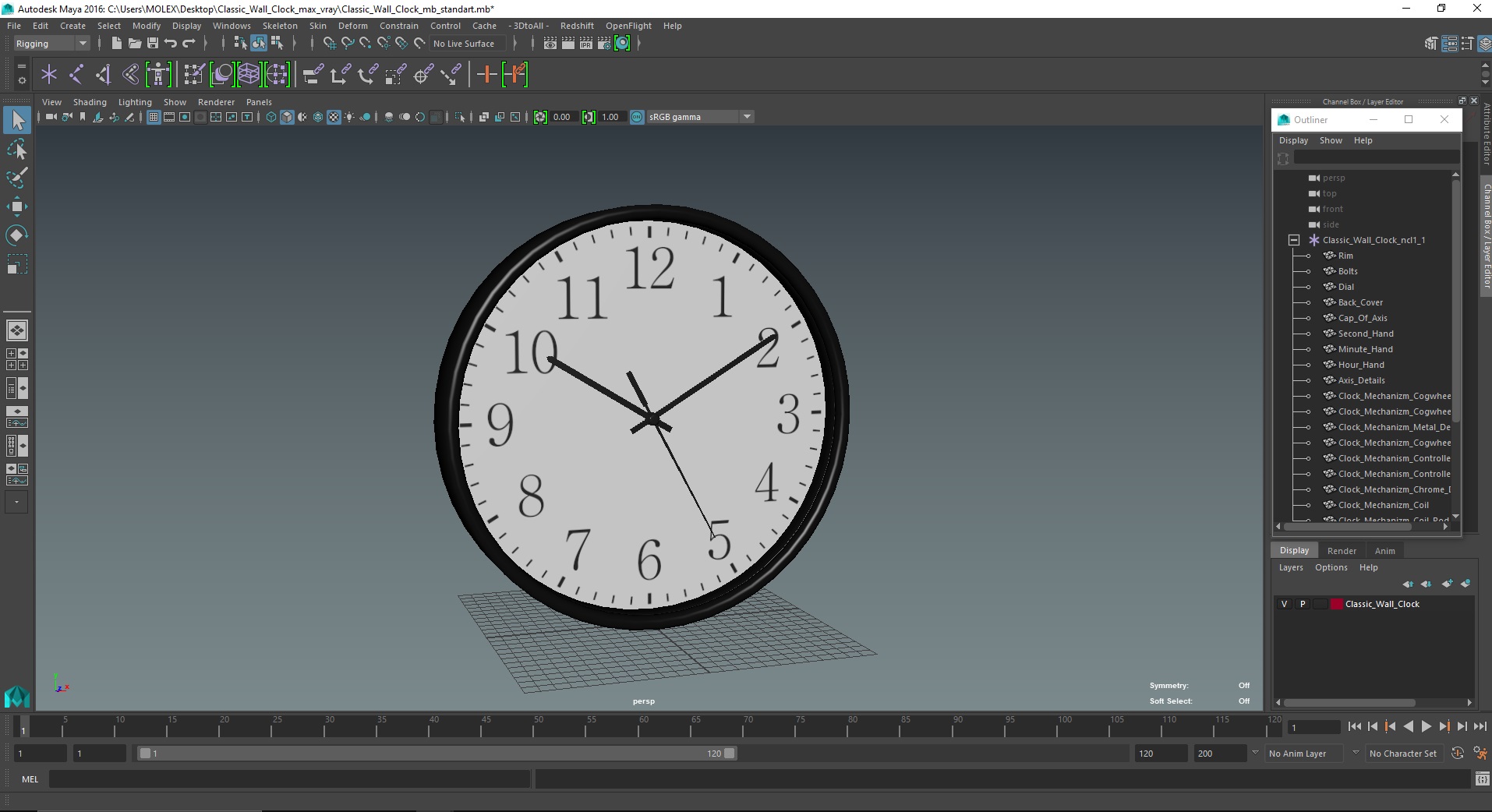 3D Classic Wall Clock model