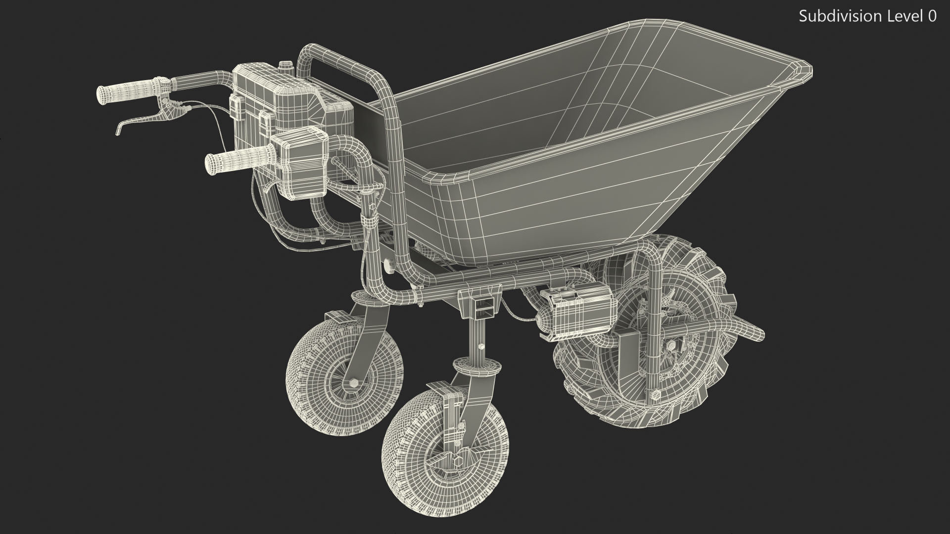 3D Electric Wheelbarrow with Bucket Dusty model