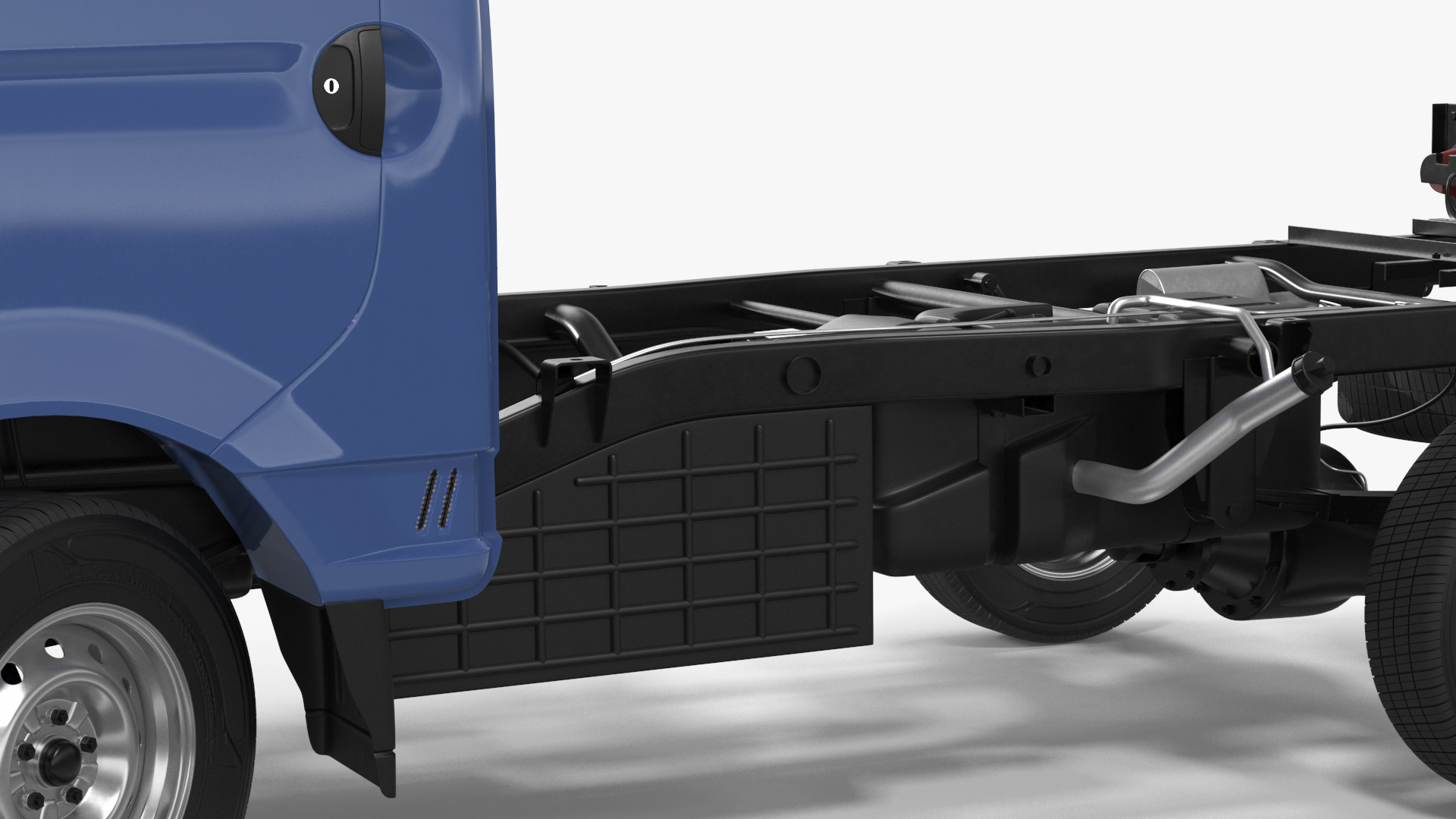 3D model Mini Truck Bare Chassis Blue Rigged