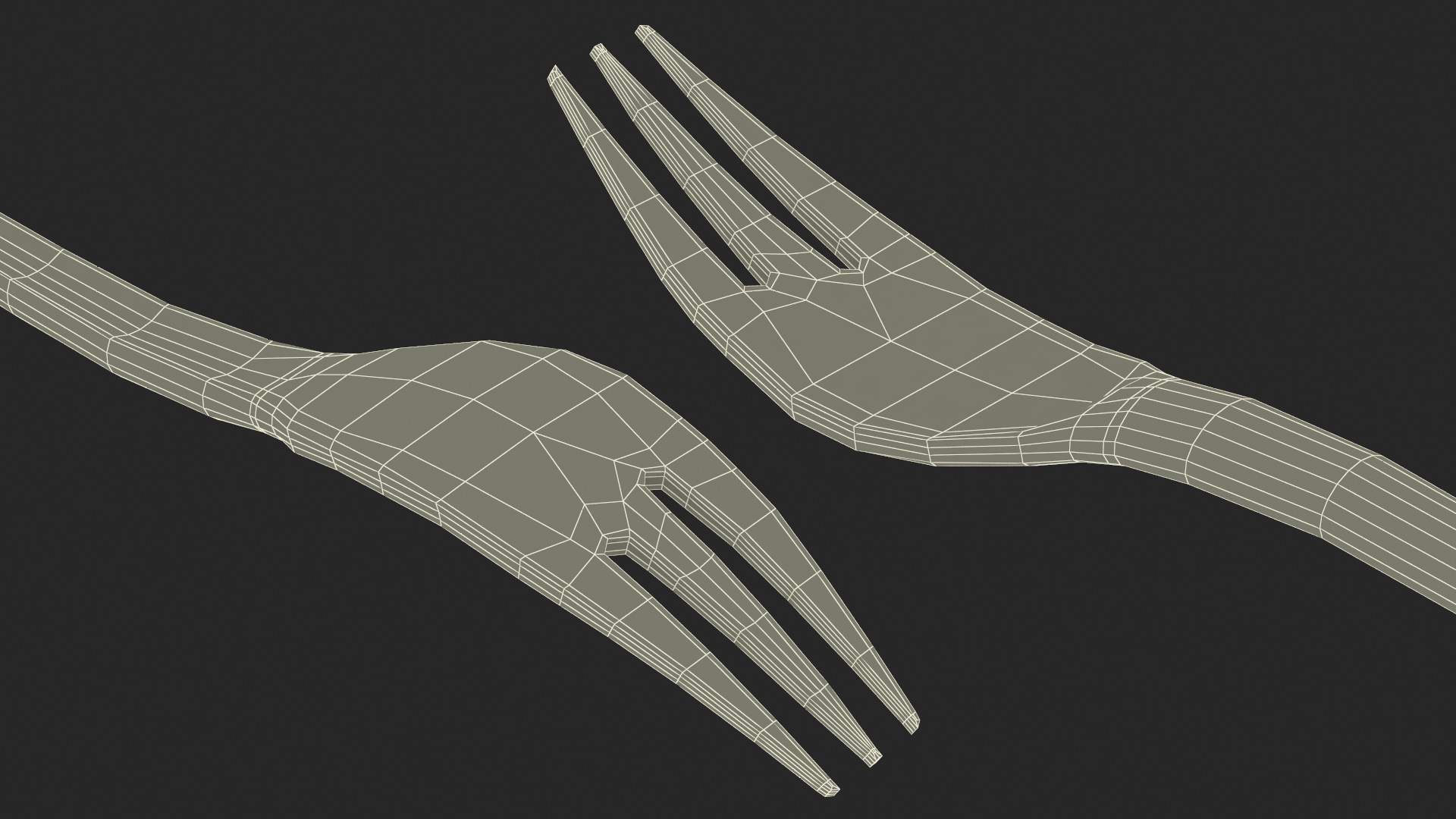 Fish Fork Gold 3D model