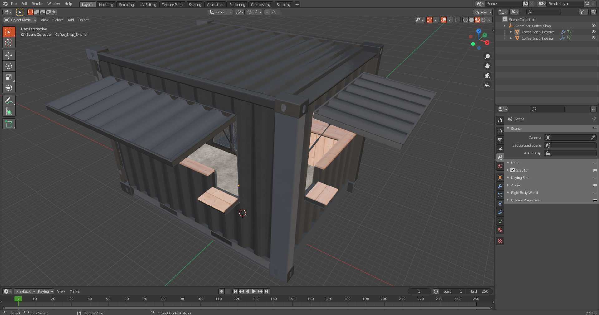 3D Container Coffee Shop