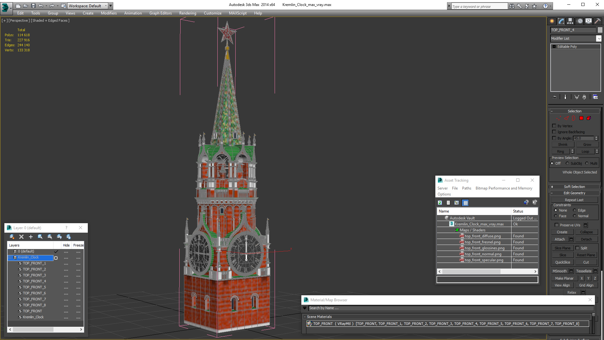 3D Kremlin Clock model