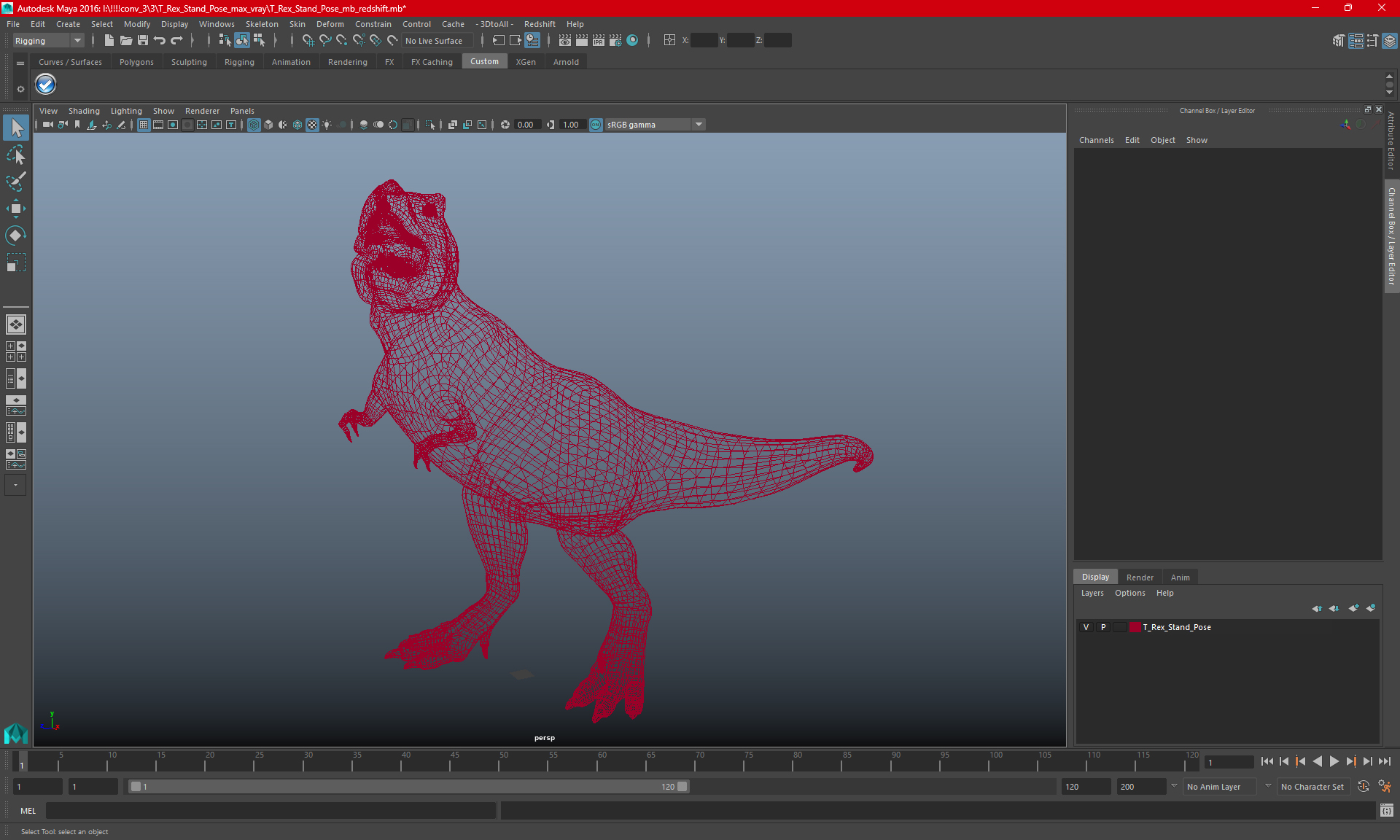 3D T Rex Stand Pose